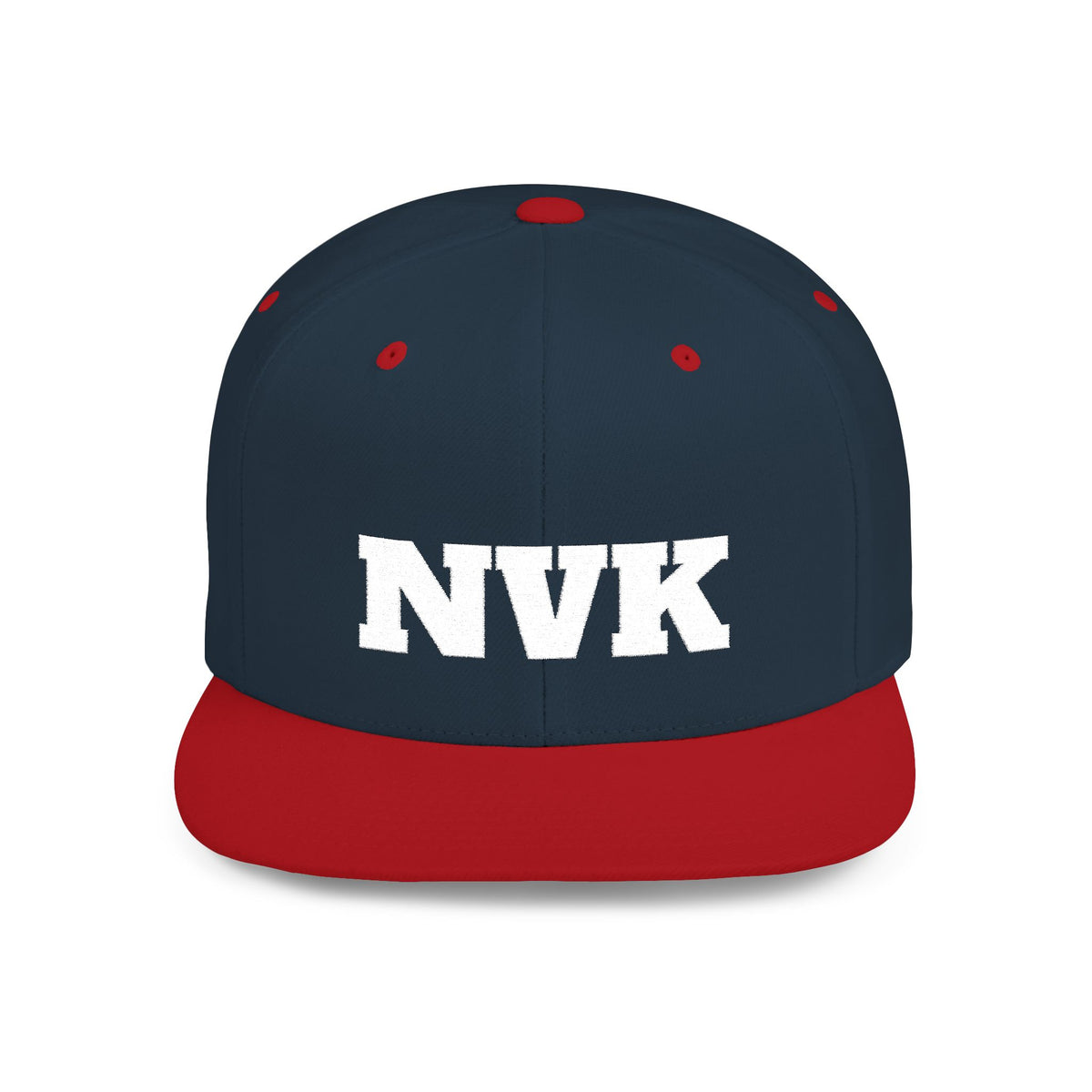 NVK FLAT BILL SNAPBACK™ — Bold Distressed Embroidered Logo