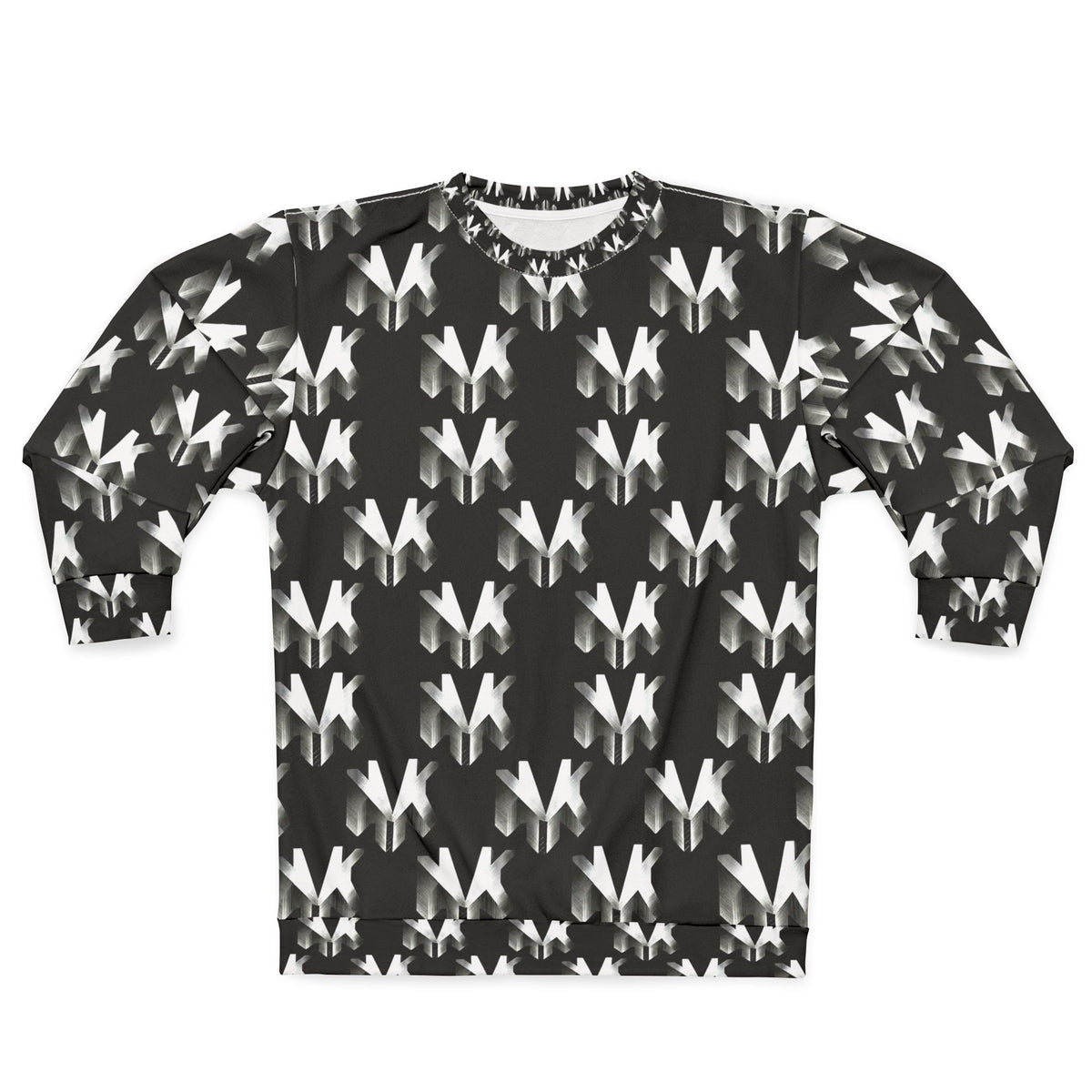 NVK MONOCHROME GEOMETRIC SWEATSHIRT™ — All-Over Print Crewneck