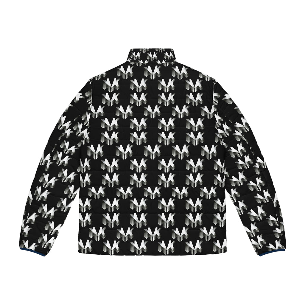 NVK PUFFER JACKET™ — Men's Monochrome Geometric AOP