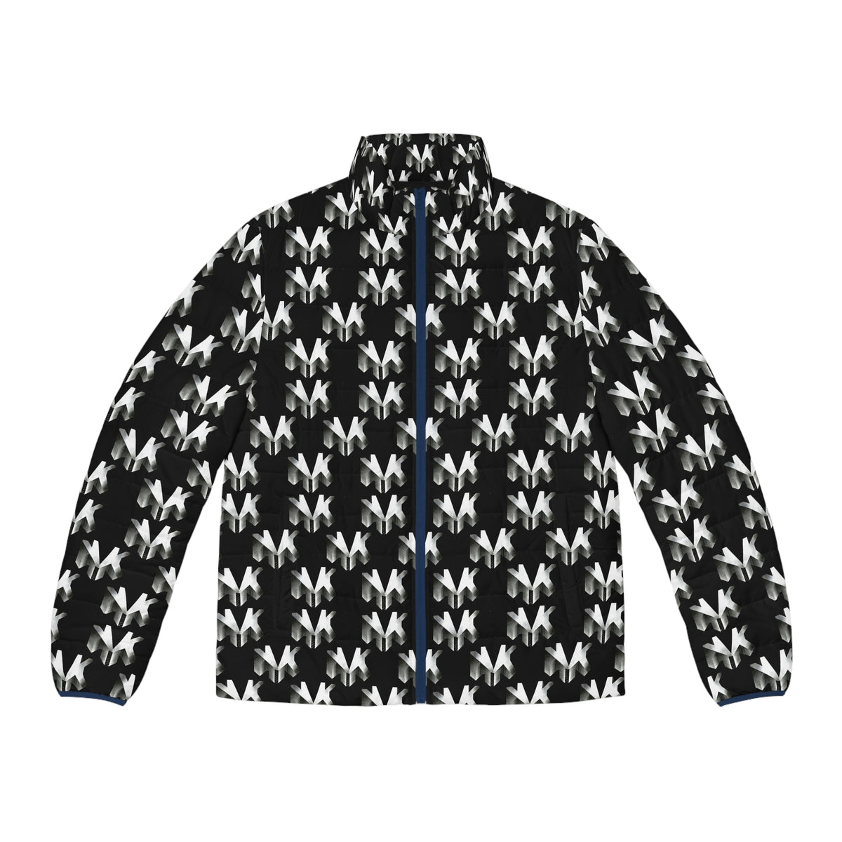 NVK PUFFER JACKET™ — Men's Monochrome Geometric AOP