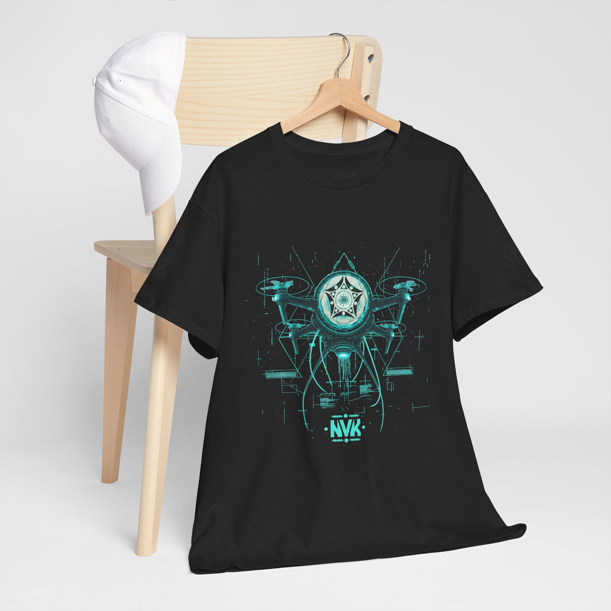 NVK ALIEN DRONE EMBLEM TEE™ — Futuristic Tech Graphic
