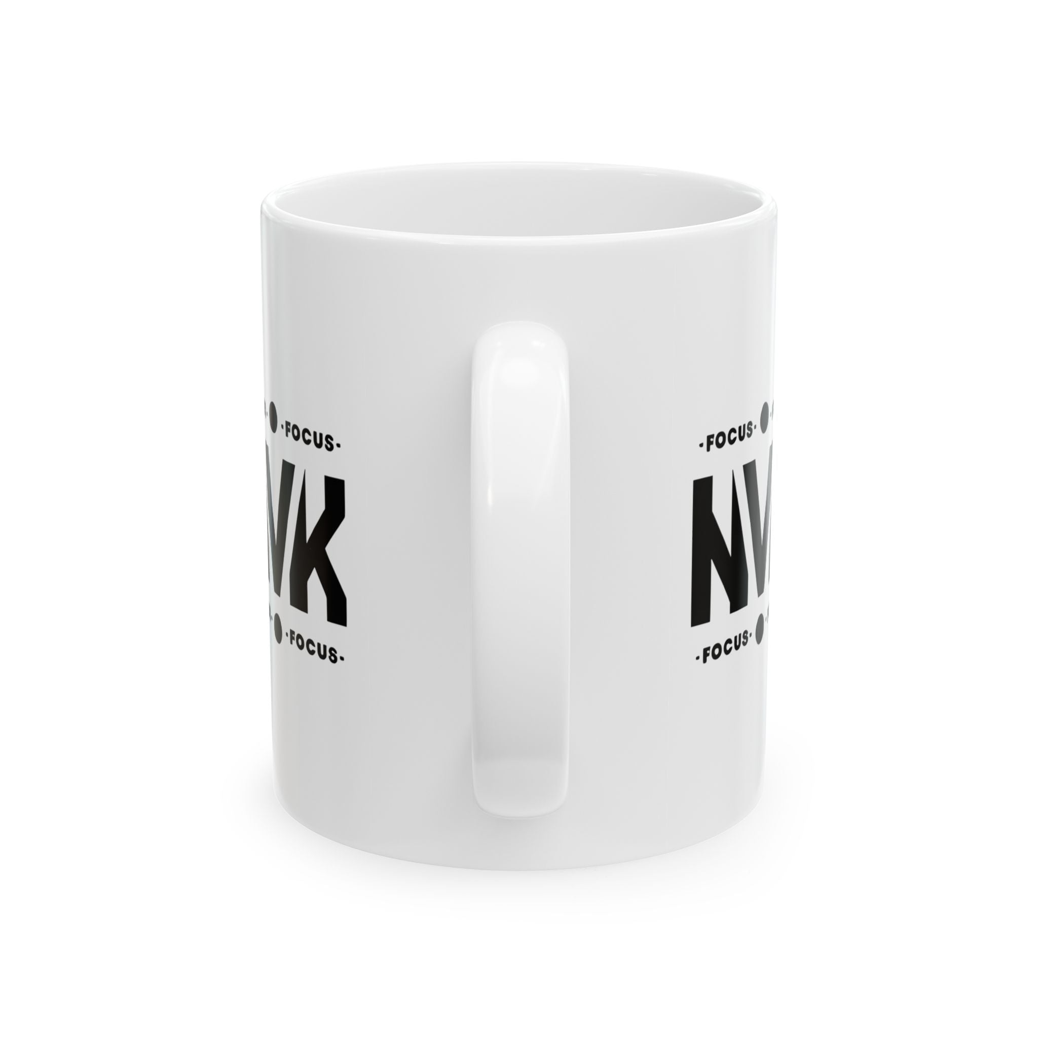 NVK Focus Ceramic Mug — Motivational Coffee Cup (11oz, 15oz)