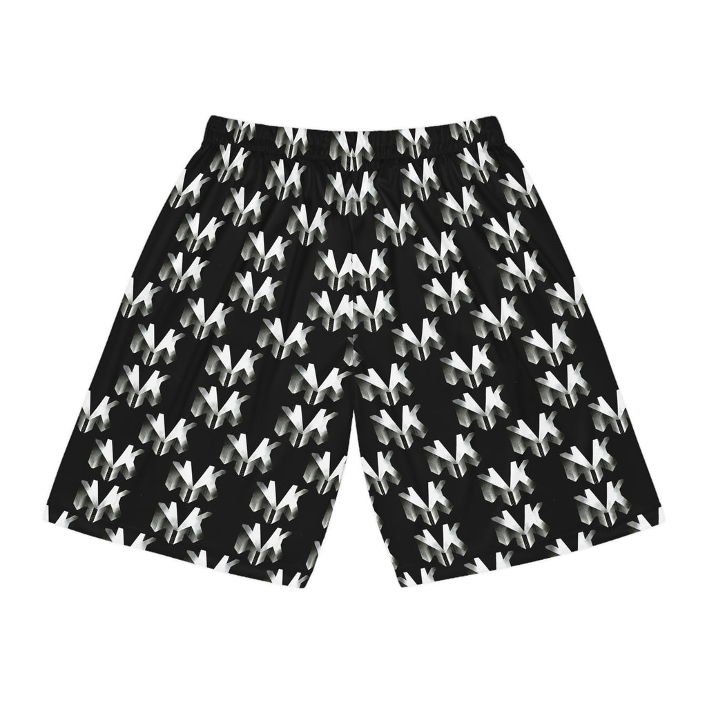 NVK ABSTRACT BASKETBALL SHORTS™ — Black/White AOP Athletic