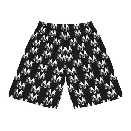 NVK ABSTRACT BASKETBALL SHORTS™ — Black/White AOP Athletic