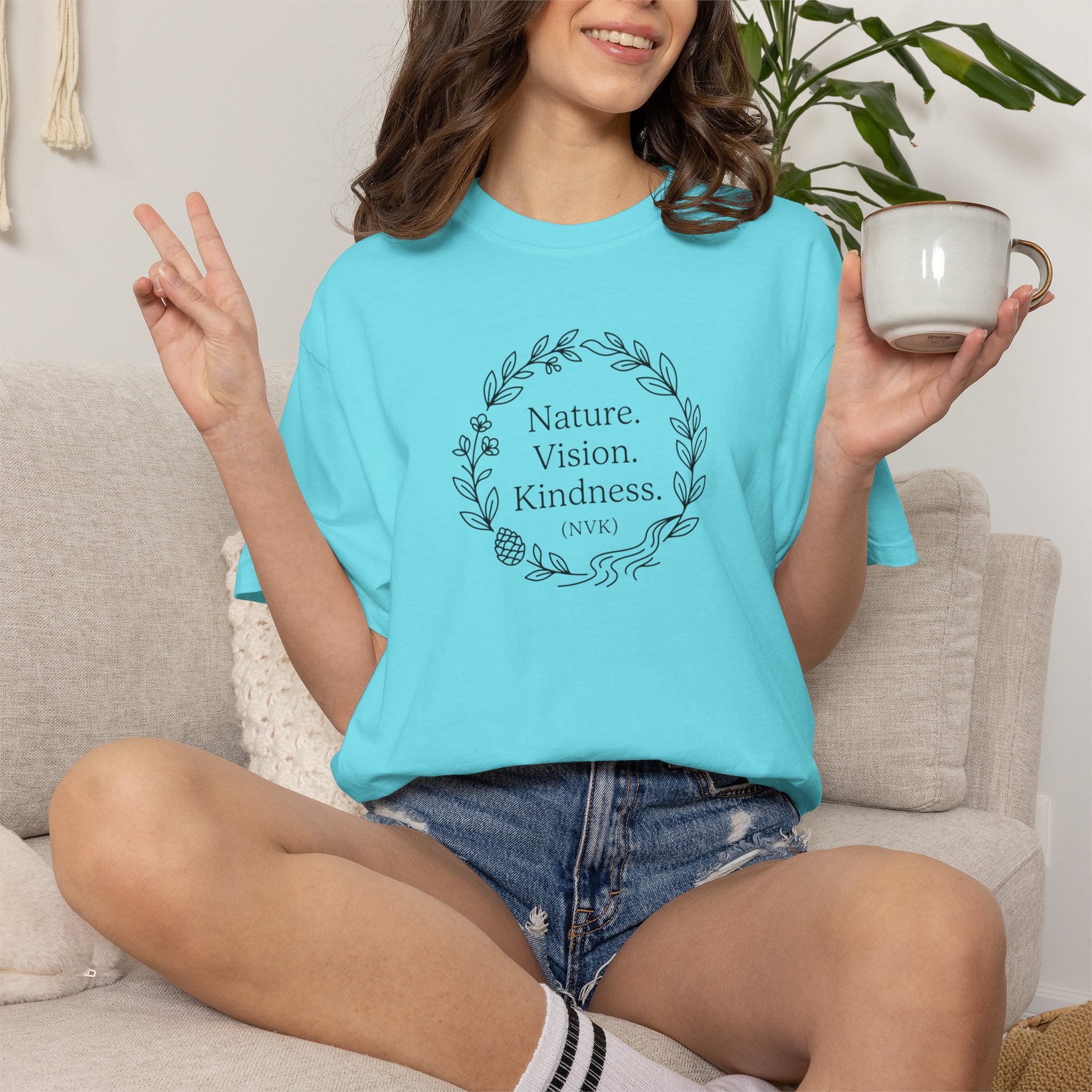NVK NATURE VISION KINDNESS TEE™ — Floral Wreath Graphic