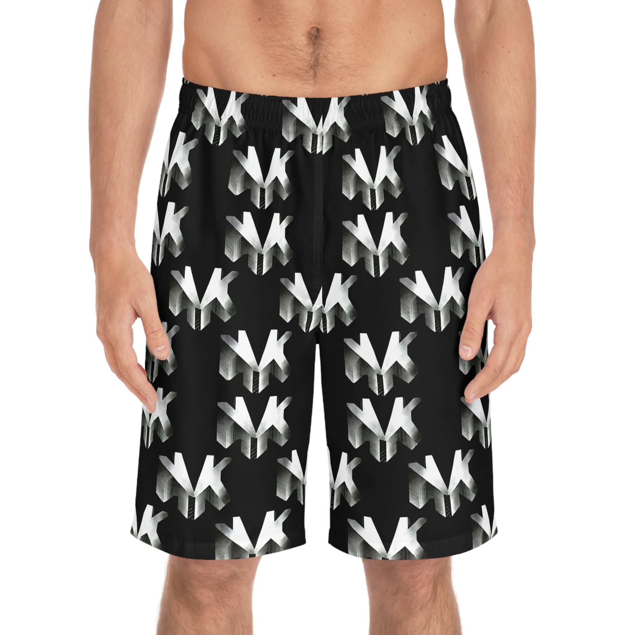 NVK GEOMETRIC BOARD SHORTS™ — Men's AOP Swim