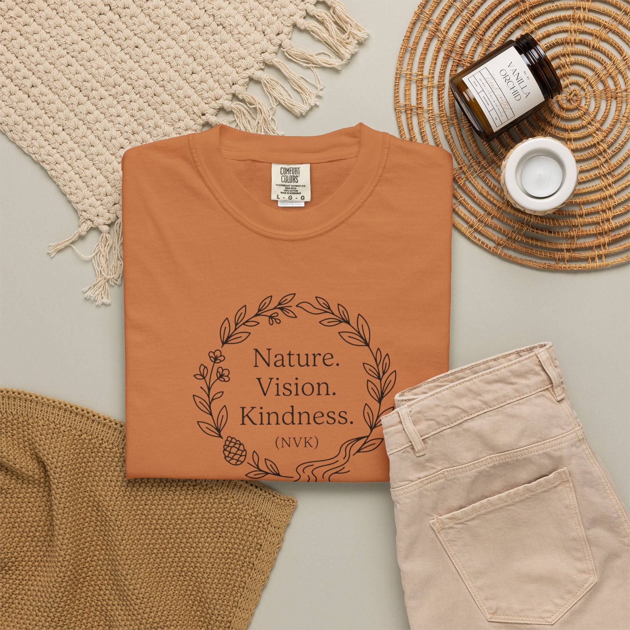 NVK NATURE VISION KINDNESS TEE™ — Floral Wreath Graphic