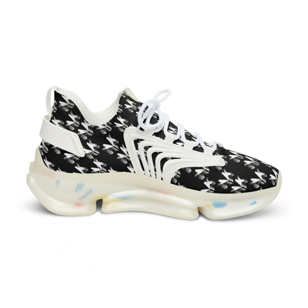 NVK MESH SNEAKERS™ — Black Ikat Pattern Athletic Shoes