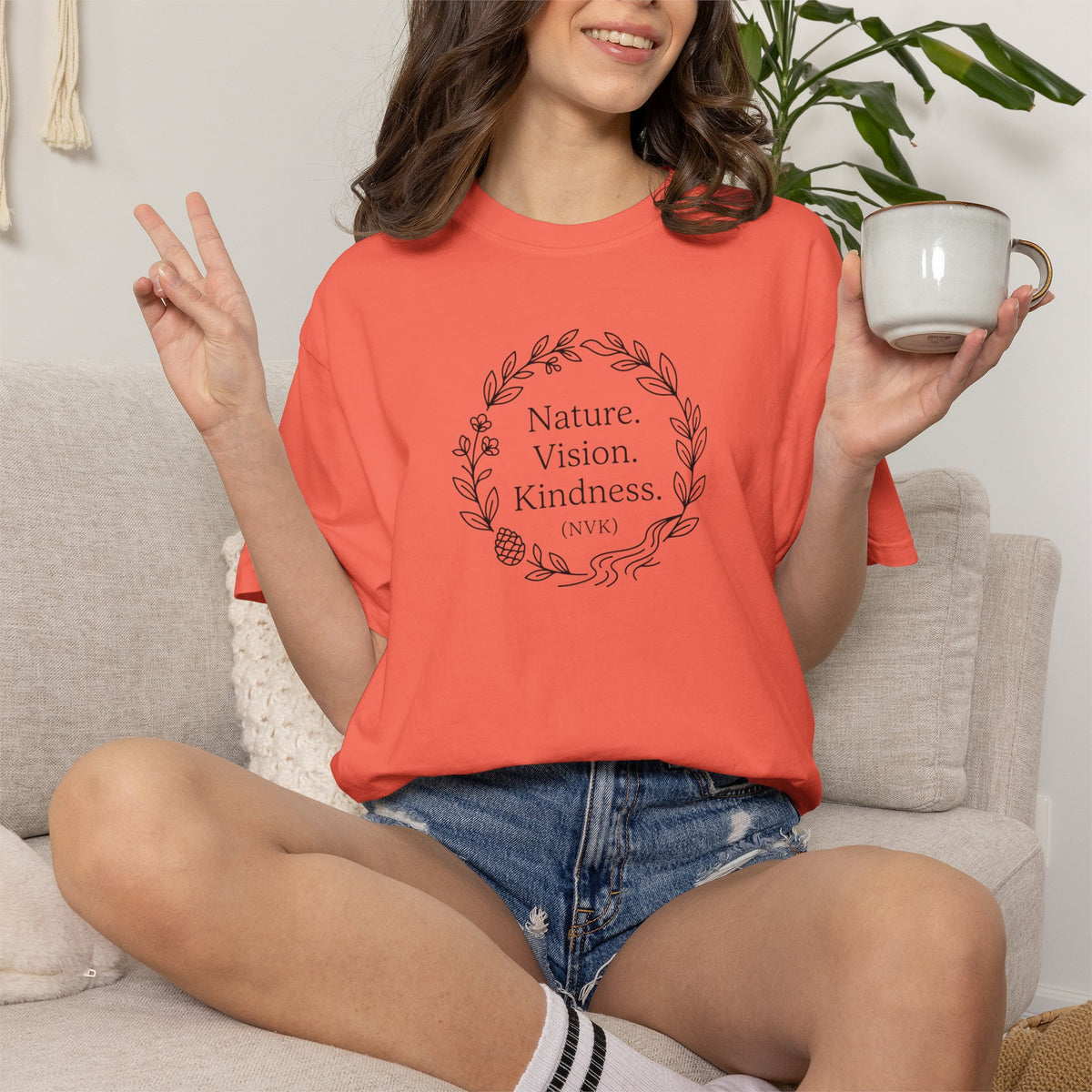 NVK NATURE VISION KINDNESS TEE™ — Floral Wreath Graphic