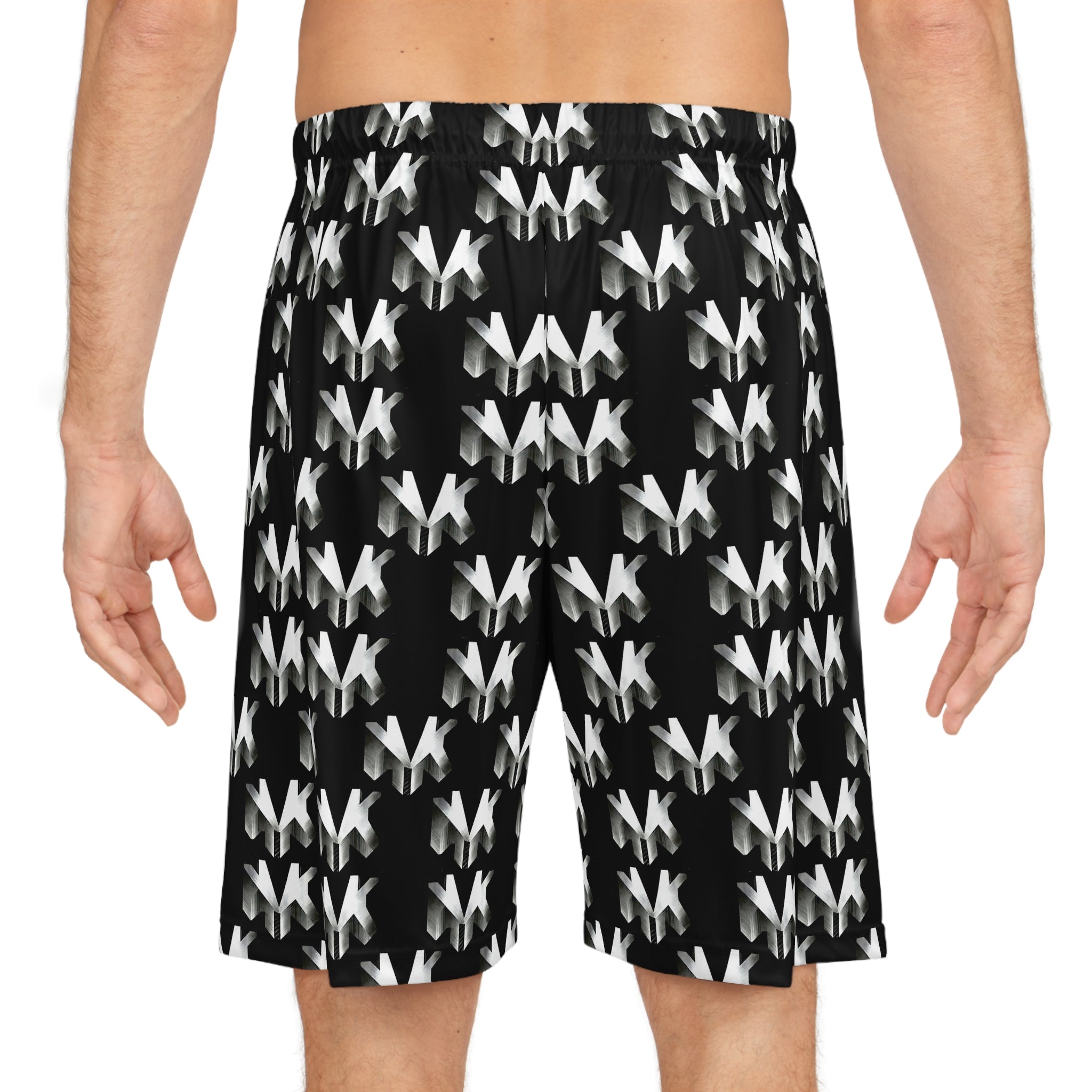 NVK ABSTRACT BASKETBALL SHORTS™ — Black/White AOP Athletic