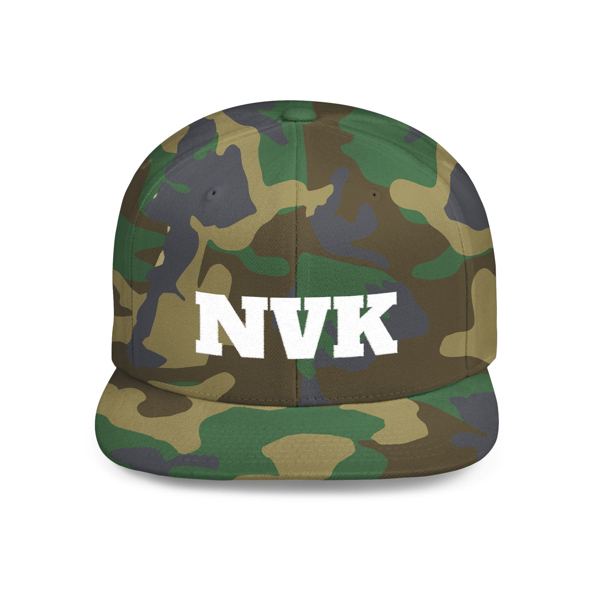 NVK FLAT BILL SNAPBACK™ — Bold Distressed Embroidered Logo