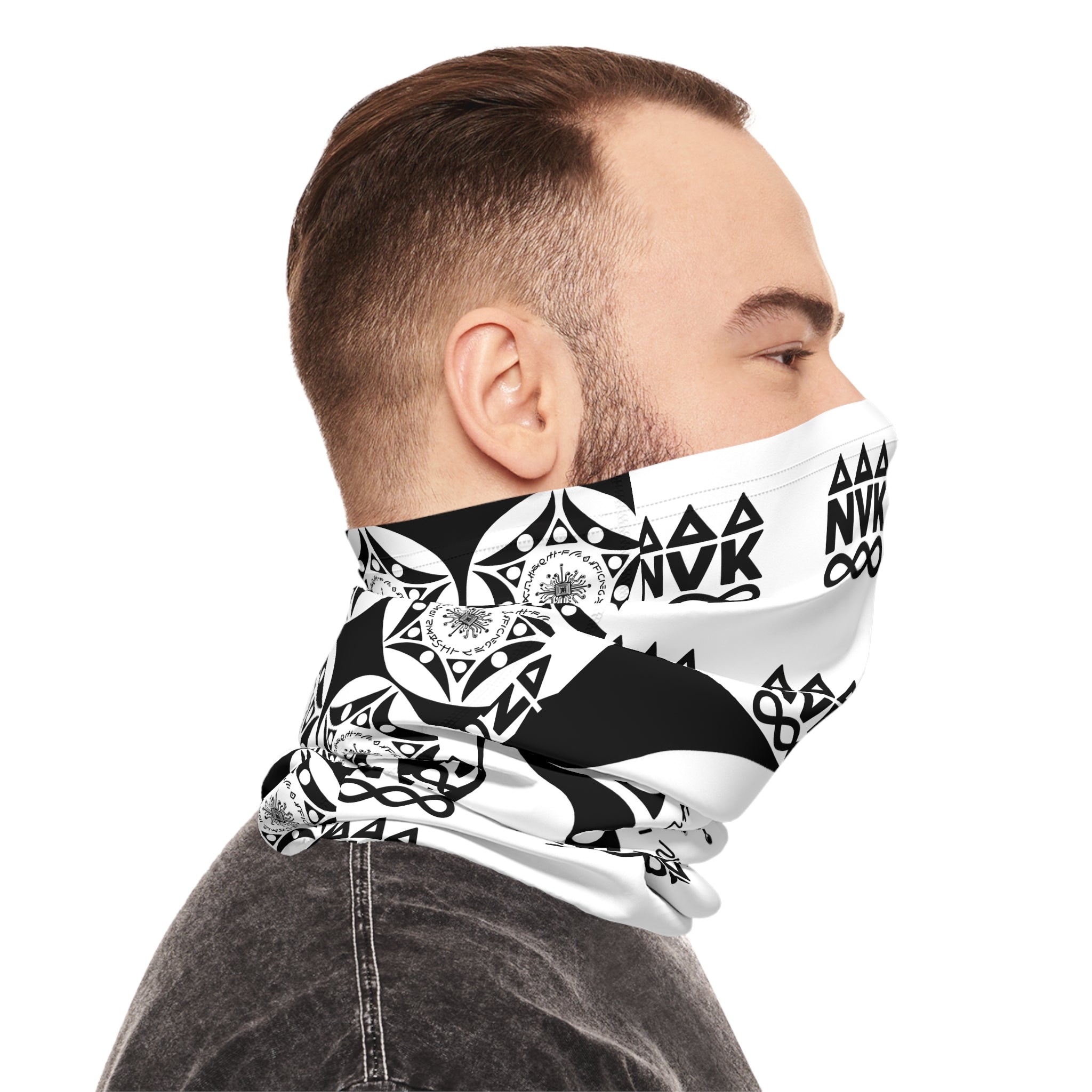 NVK NEON VALKYRIE NECK GAITER™ — Geometric Mandala Pattern