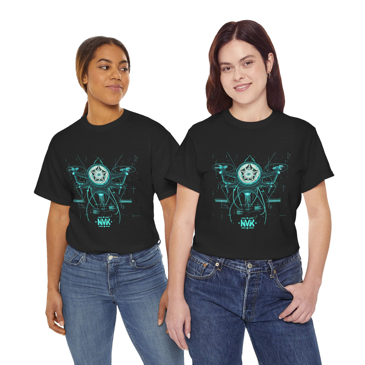 NVK ALIEN DRONE EMBLEM TEE™ — Futuristic Tech Graphic