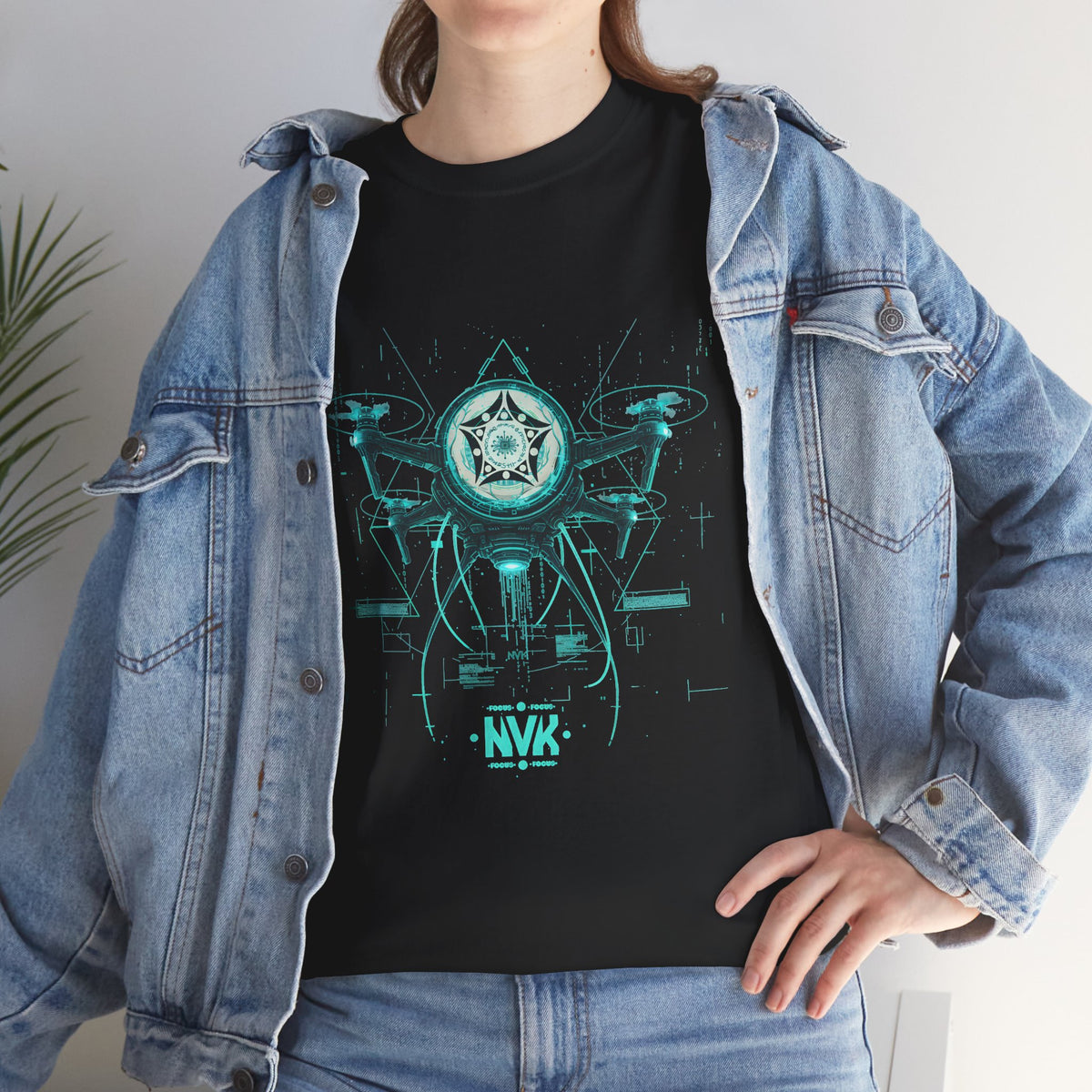 NVK ALIEN DRONE EMBLEM TEE™ — Futuristic Tech Graphic