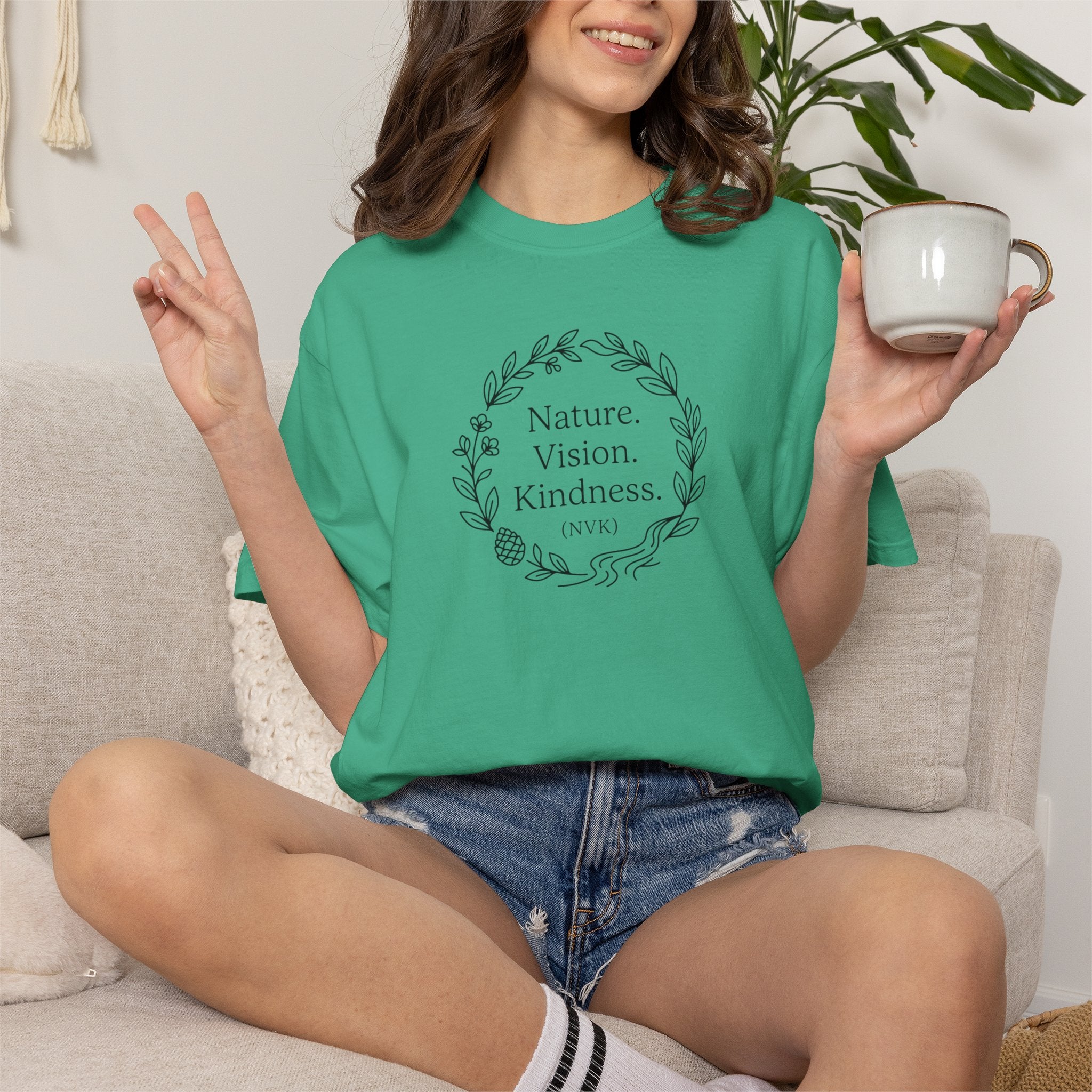 NVK NATURE VISION KINDNESS TEE™ — Floral Wreath Graphic
