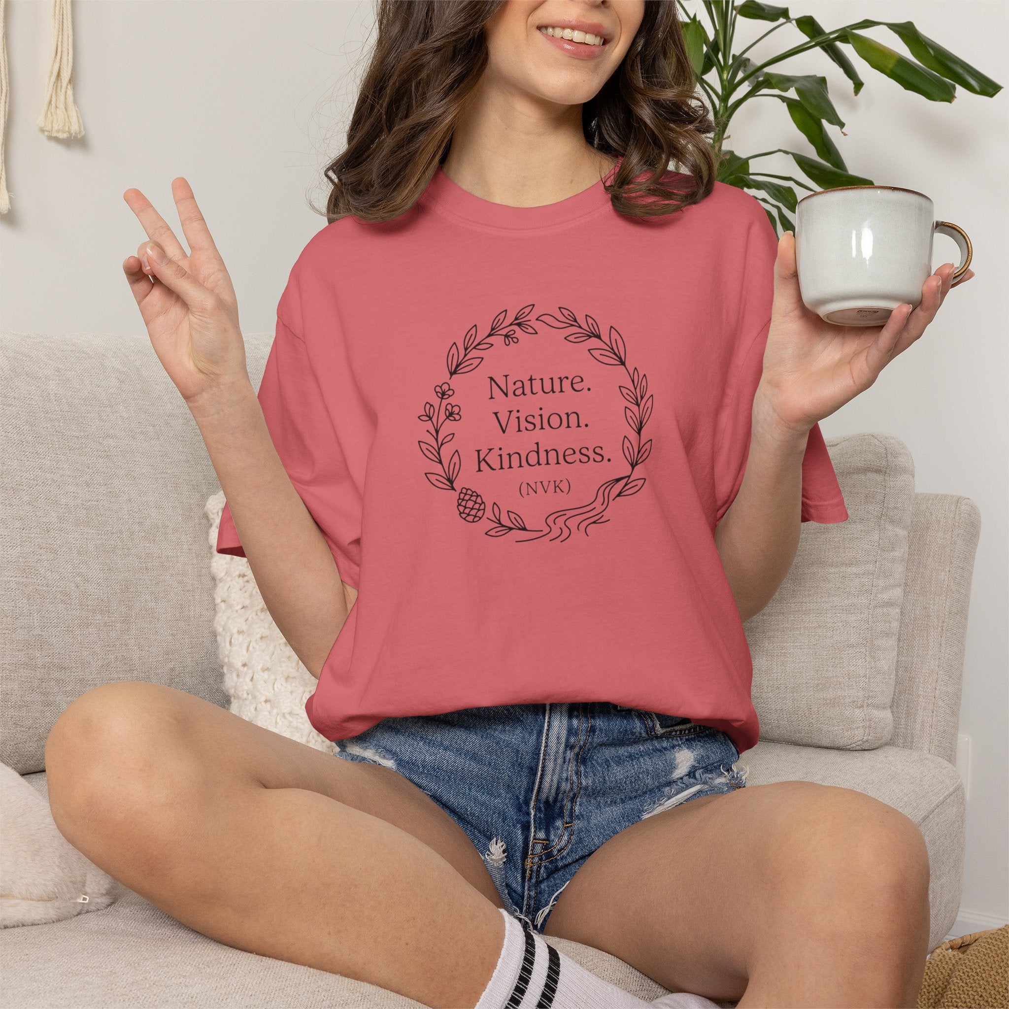NVK NATURE VISION KINDNESS TEE™ — Floral Wreath Graphic