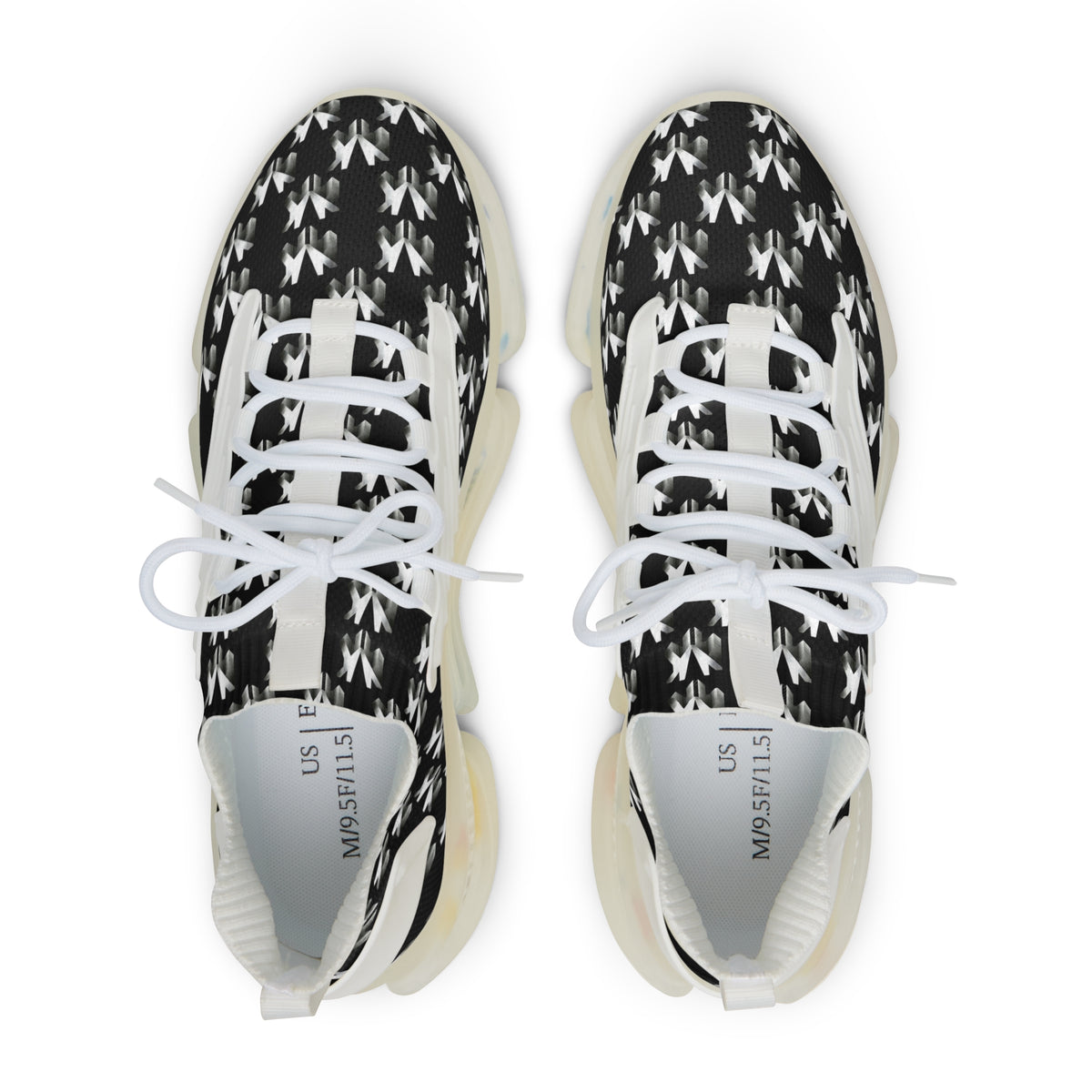NVK MESH SNEAKERS™ — Black Ikat Pattern Athletic Shoes