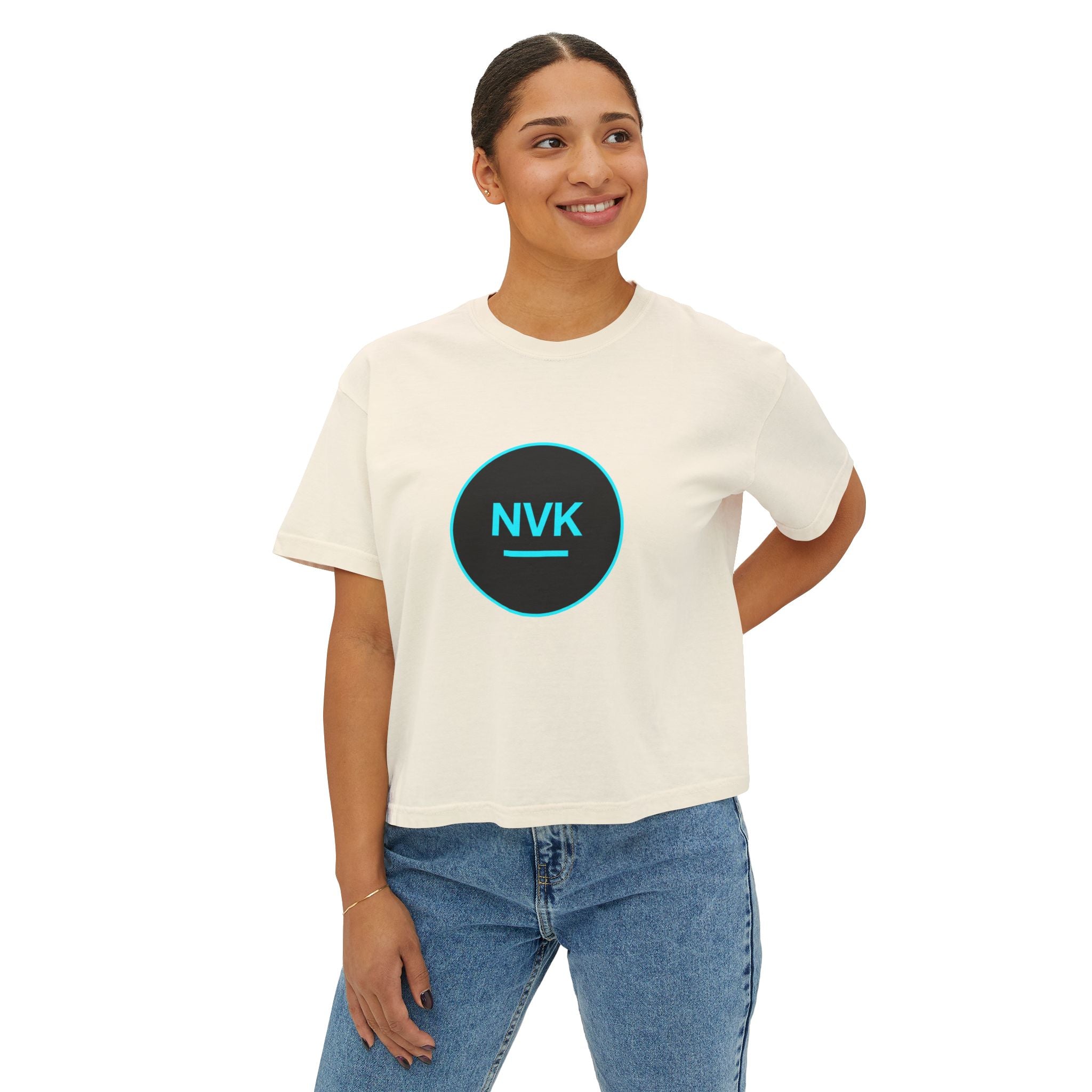 NVK CIRCLE BOXY TEE™ — Women's Minimalist Crop