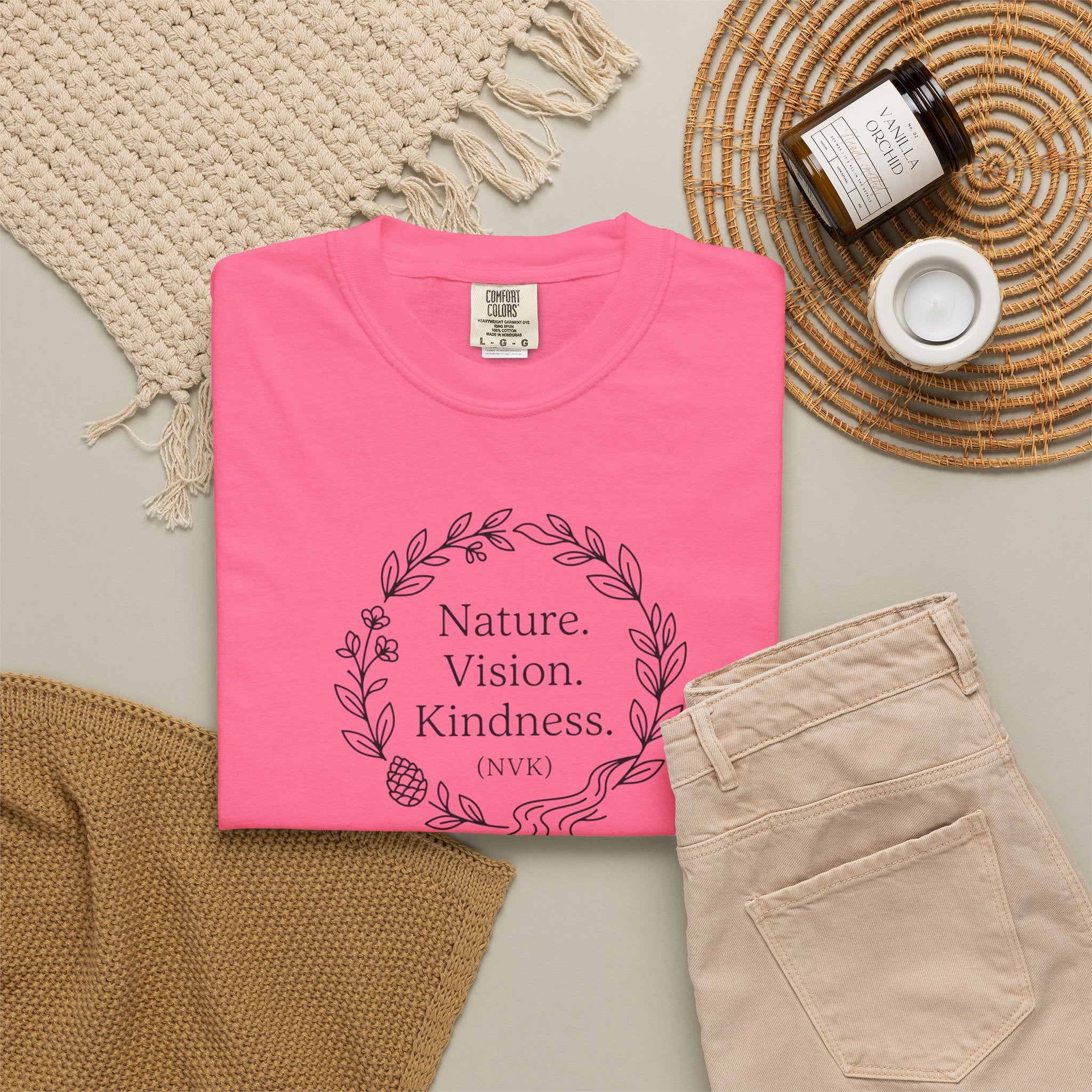 NVK NATURE VISION KINDNESS TEE™ — Floral Wreath Graphic
