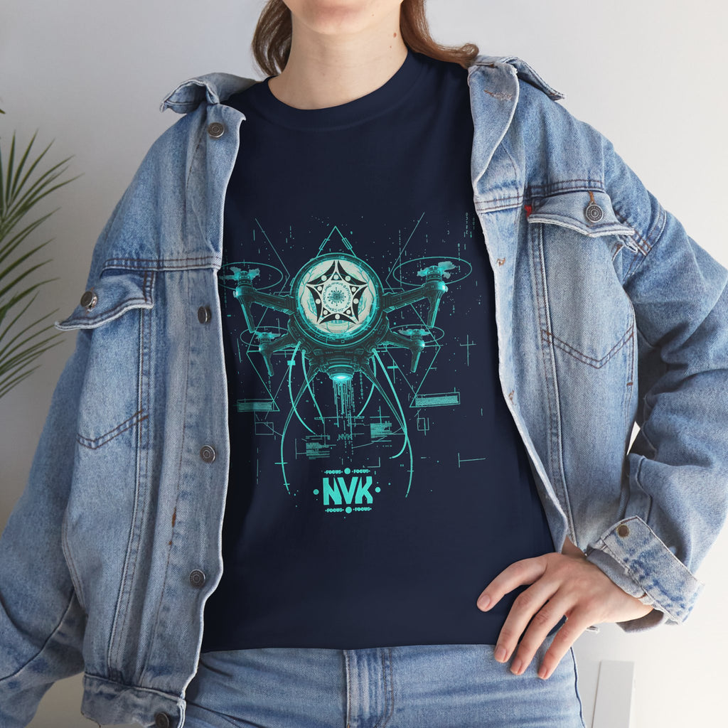 NVK ALIEN DRONE EMBLEM TEE™ — Futuristic Tech Graphic