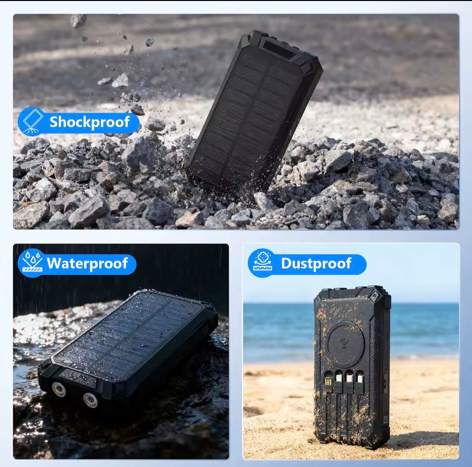 NVK POWER™ SOLAR BANK X1 | 20,000mAh Rugged Solar Power Bank