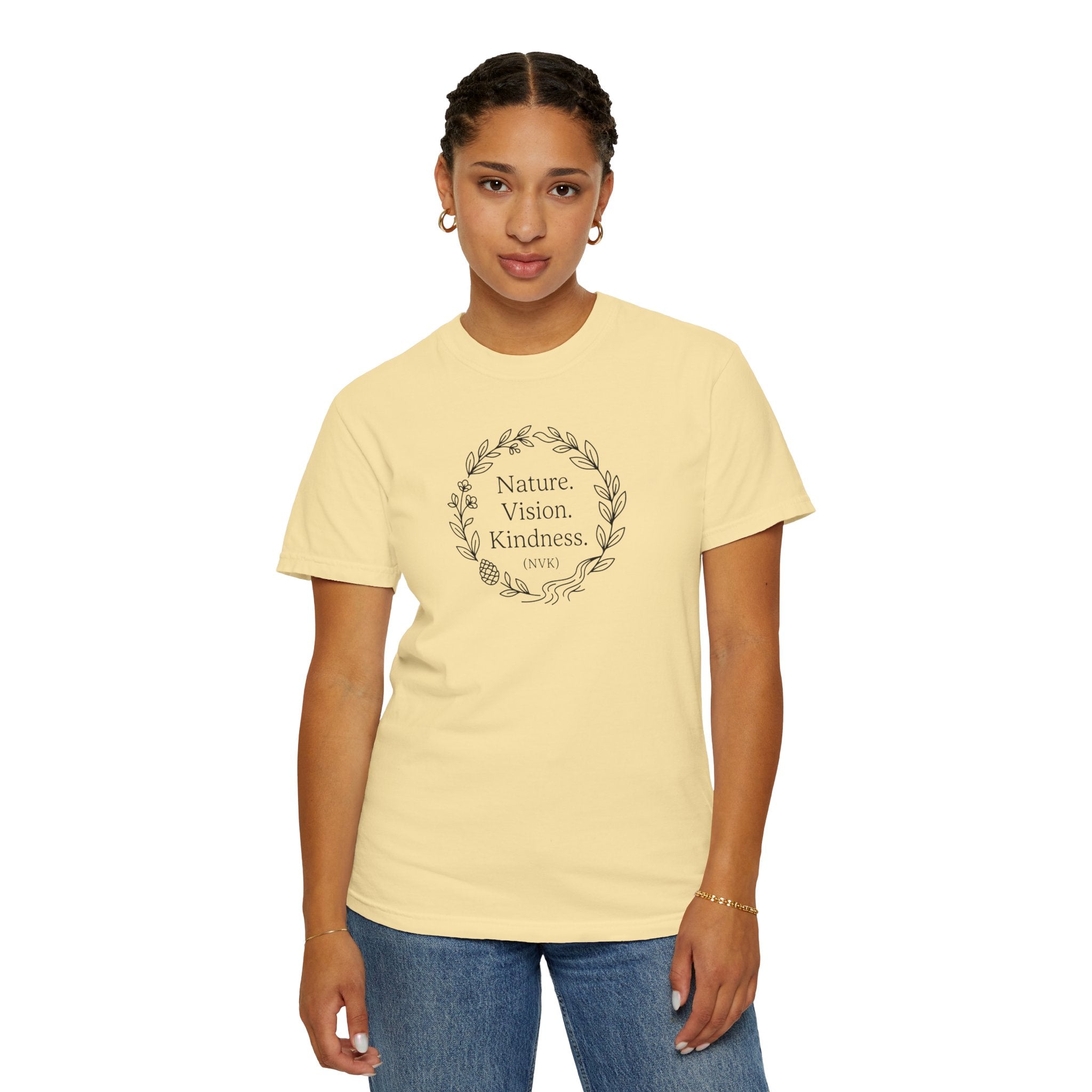 NVK NATURE VISION KINDNESS TEE™ — Floral Wreath Graphic
