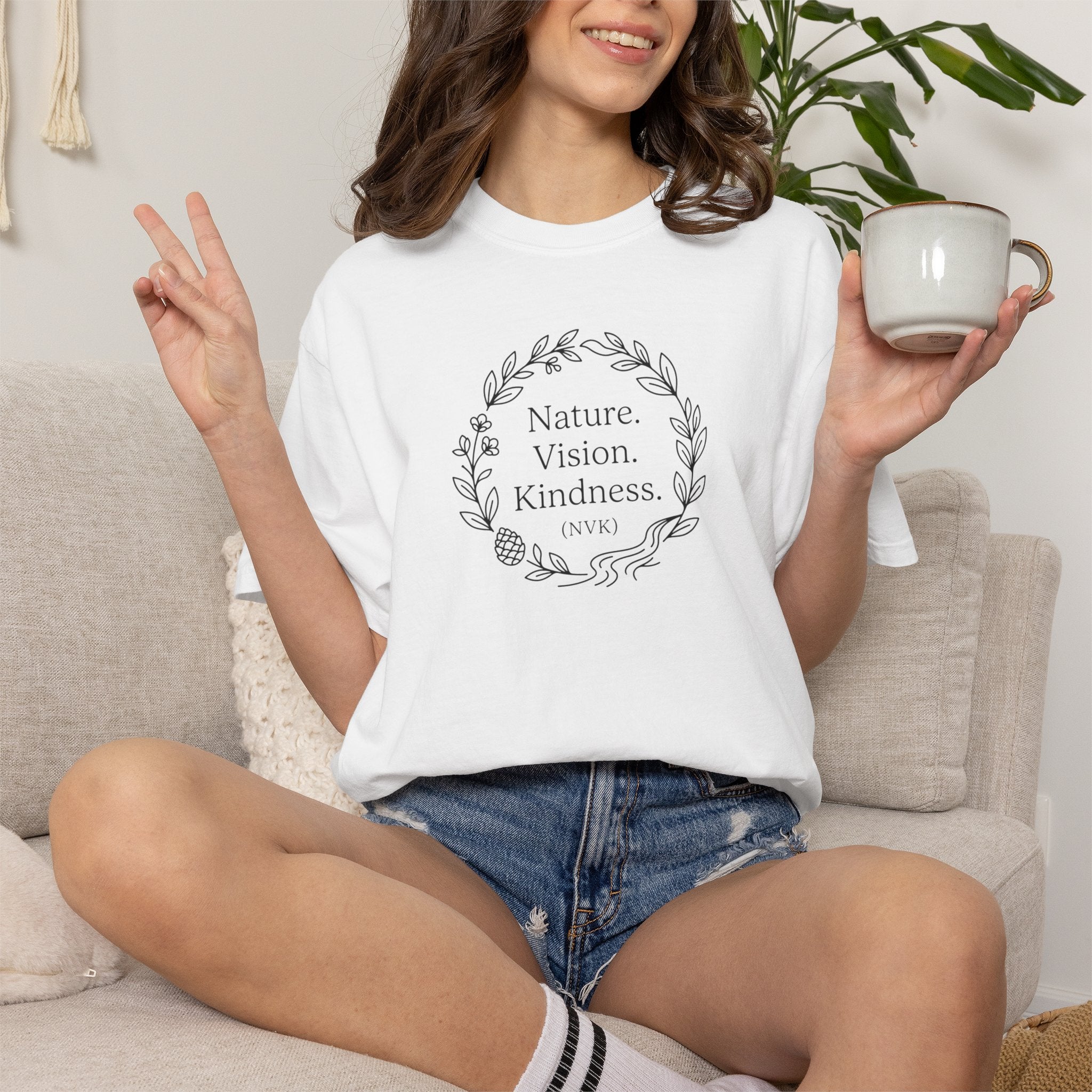 NVK NATURE VISION KINDNESS TEE™ — Floral Wreath Graphic
