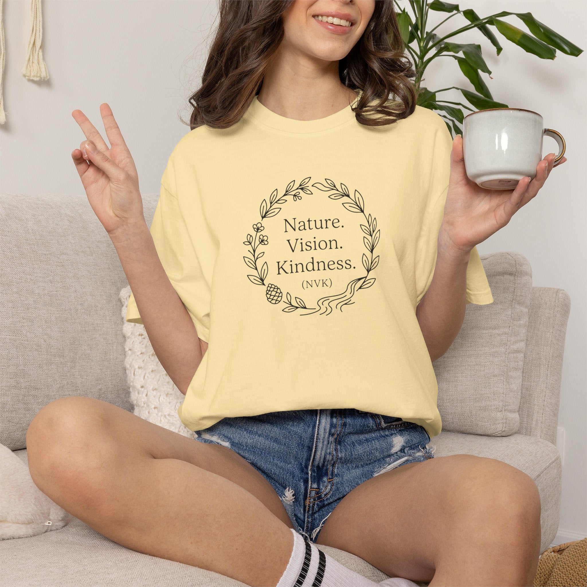 NVK NATURE VISION KINDNESS TEE™ — Floral Wreath Graphic