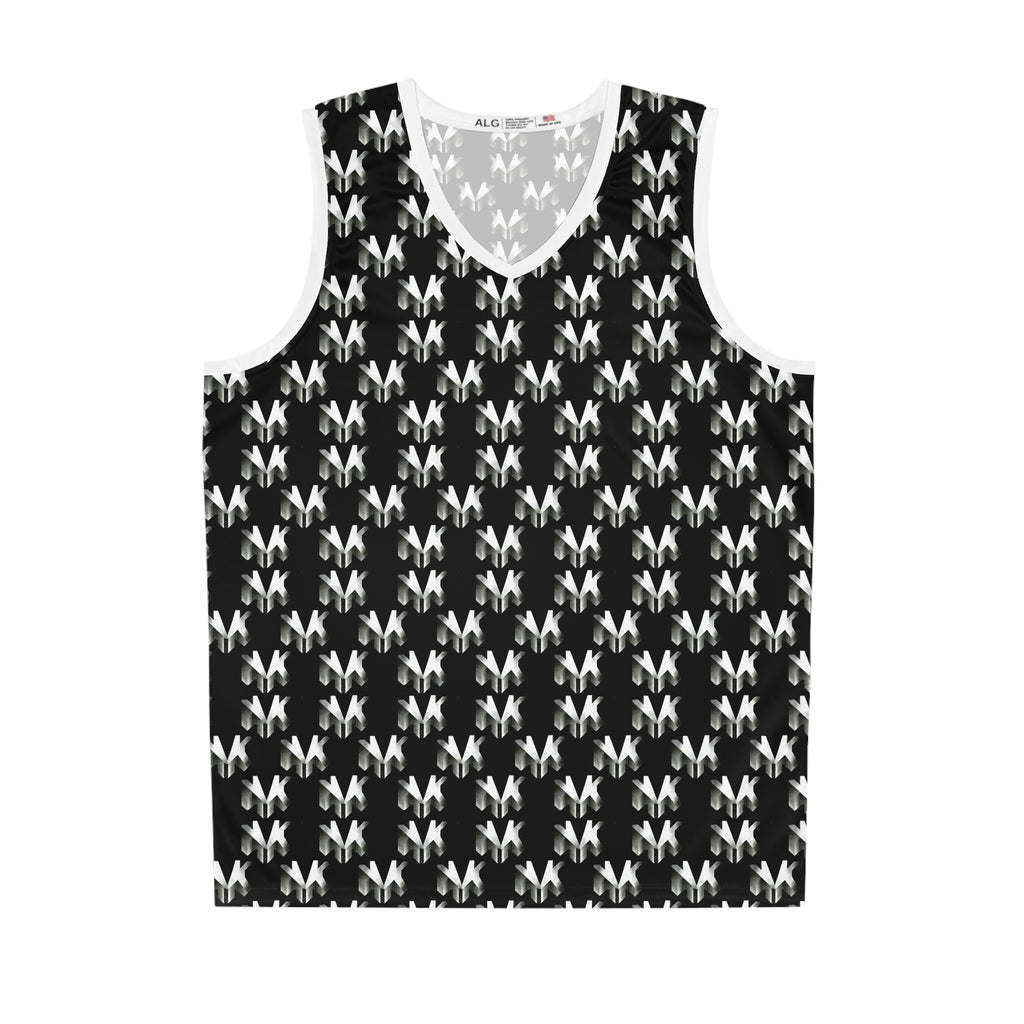 NVK MONOGRAM BASKETBALL JERSEY™ — Black/White AOP Athletic Tank