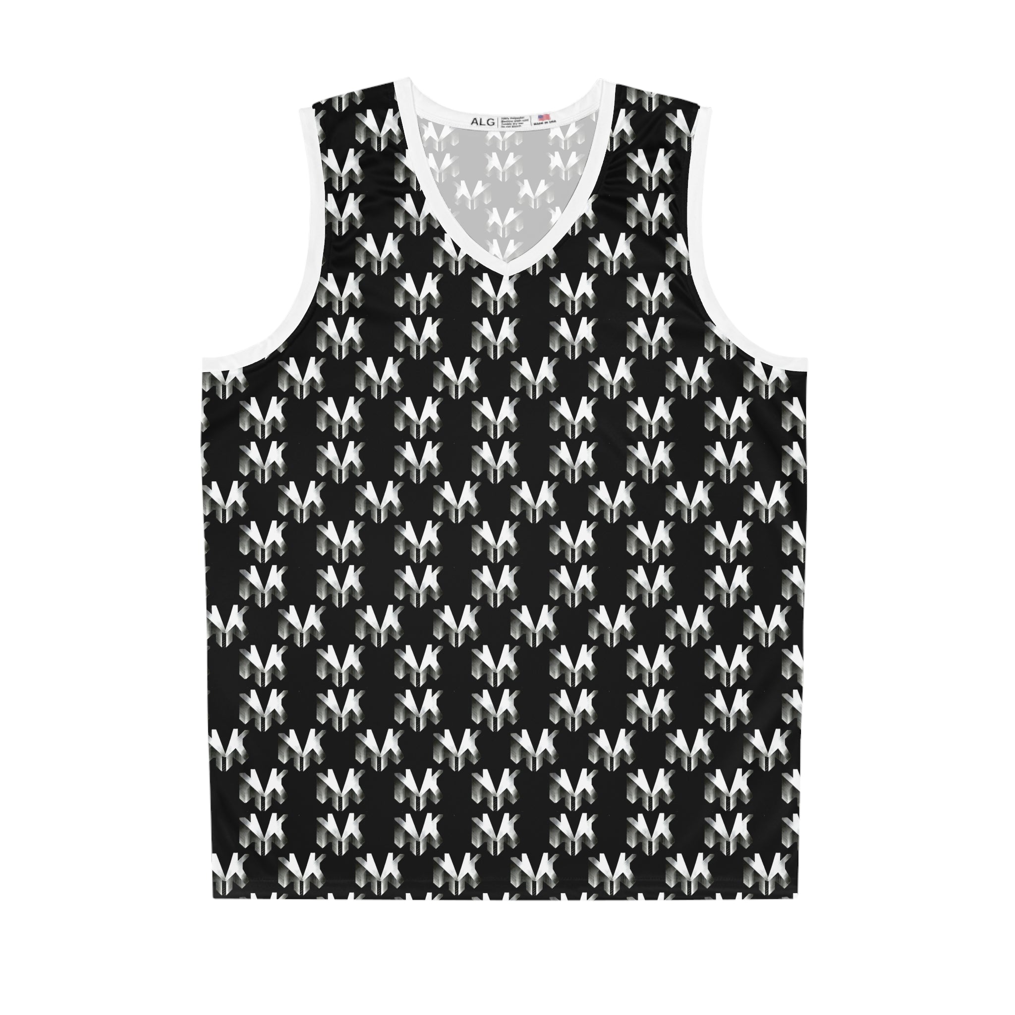 NVK MONOGRAM BASKETBALL JERSEY™ — Black/White AOP Athletic Tank