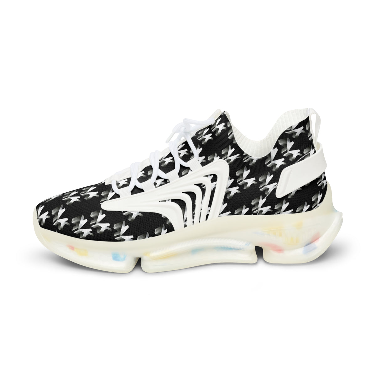 NVK MESH SNEAKERS™ — Black Ikat Pattern Athletic Shoes