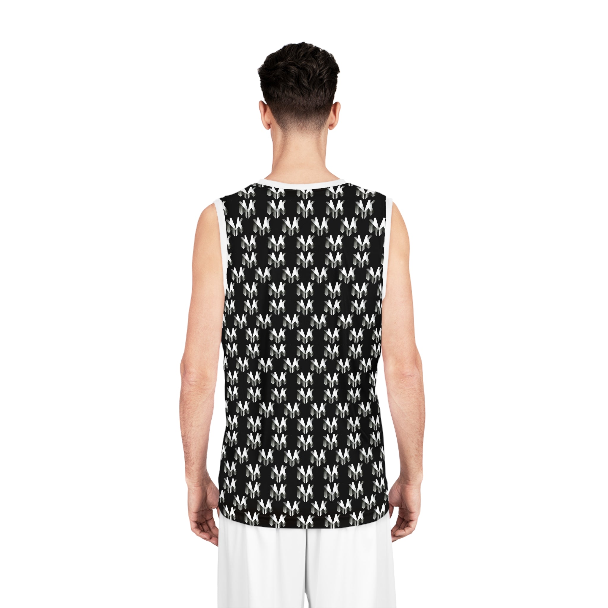 NVK MONOGRAM BASKETBALL JERSEY™ — Black/White AOP Athletic Tank