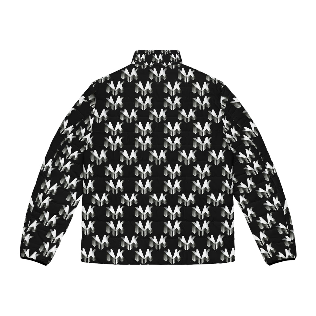 NVK PUFFER JACKET™ — Men's Monochrome Geometric AOP