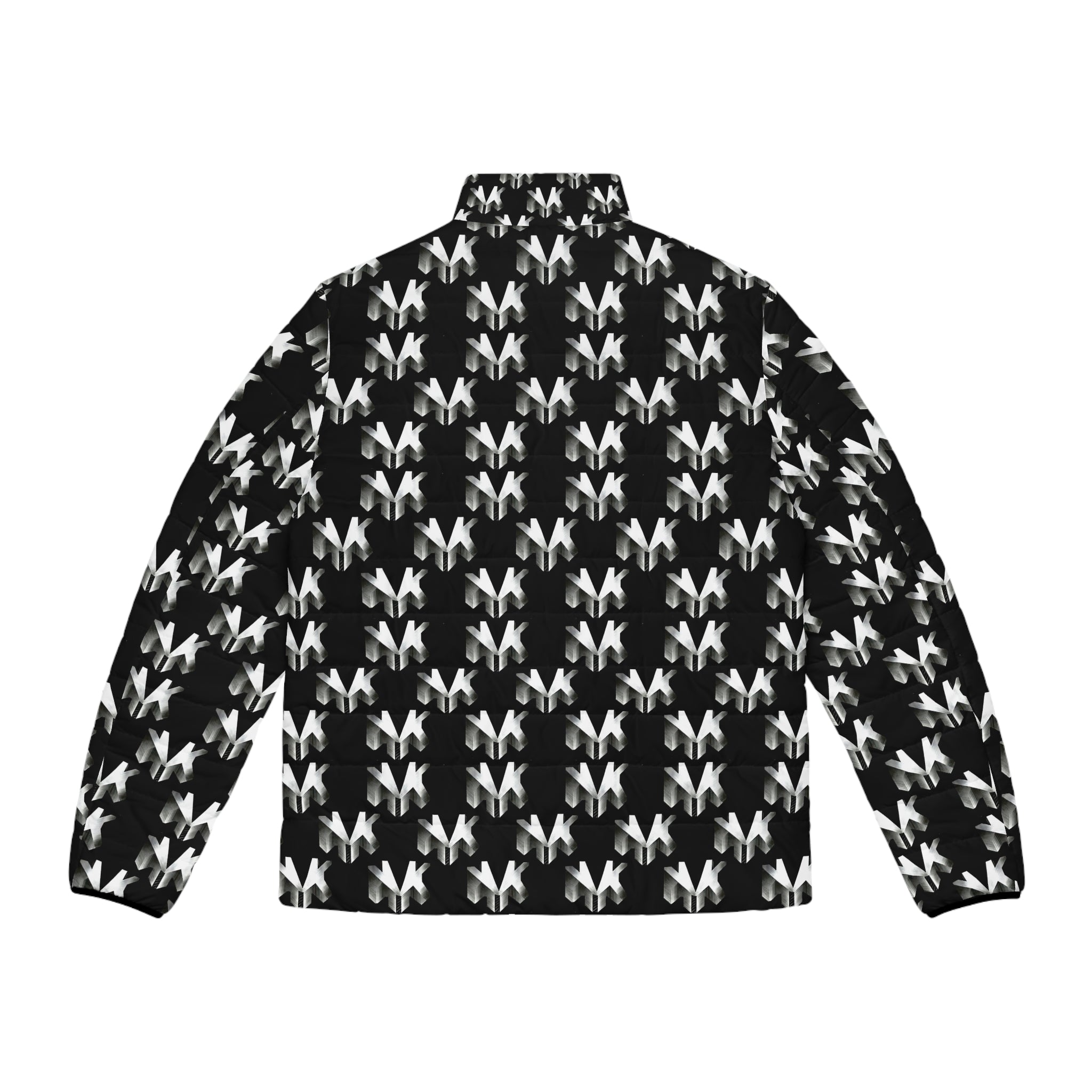NVK PUFFER JACKET™ — Men's Monochrome Geometric AOP