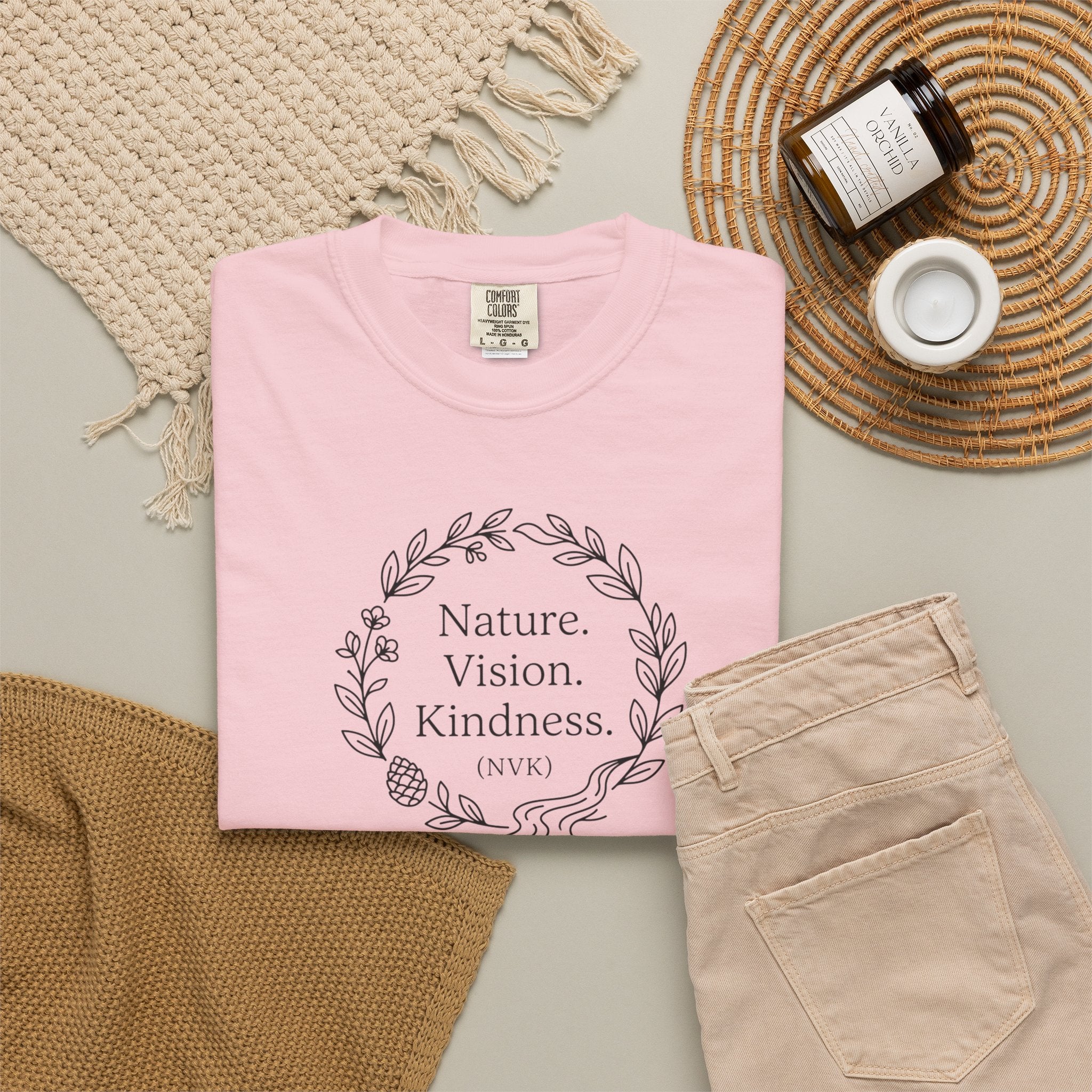 NVK NATURE VISION KINDNESS TEE™ — Floral Wreath Graphic