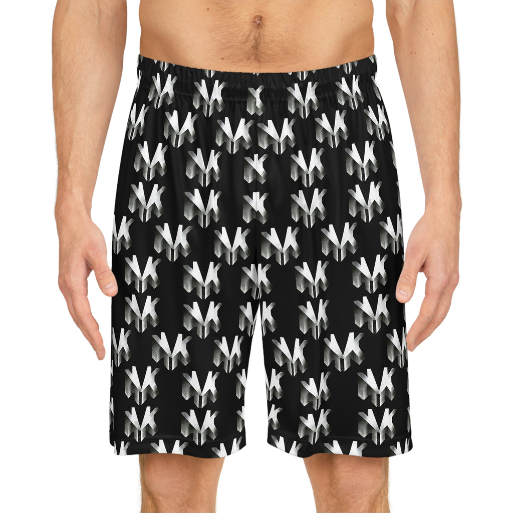NVK ABSTRACT BASKETBALL SHORTS™ — Black/White AOP Athletic