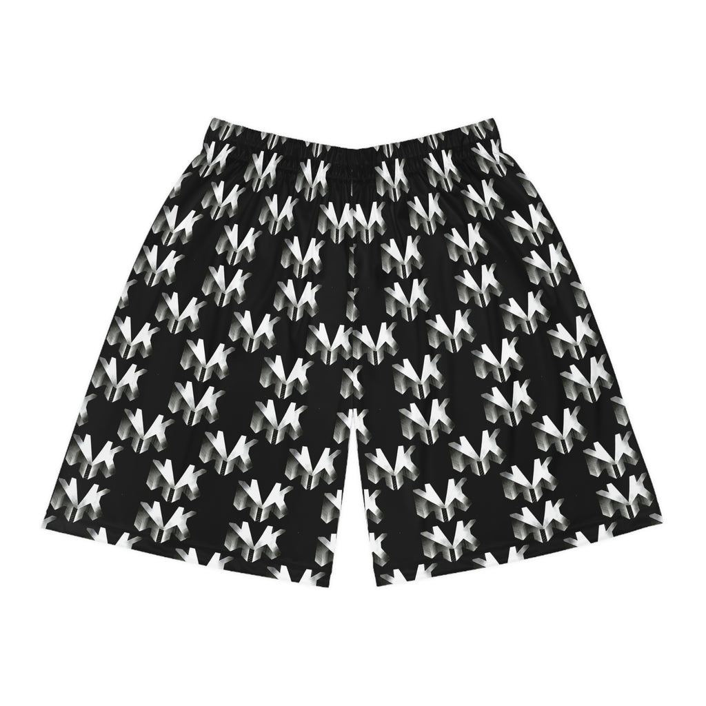 NVK ABSTRACT BASKETBALL SHORTS™ — Black/White AOP Athletic
