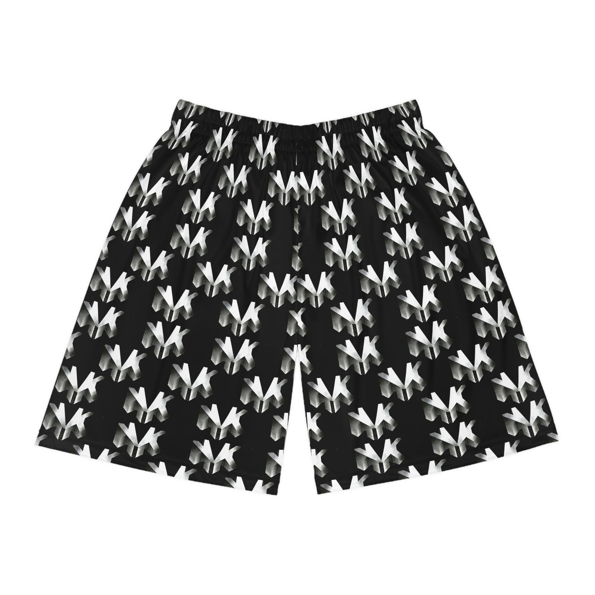 NVK ABSTRACT BASKETBALL SHORTS™ — Black/White AOP Athletic
