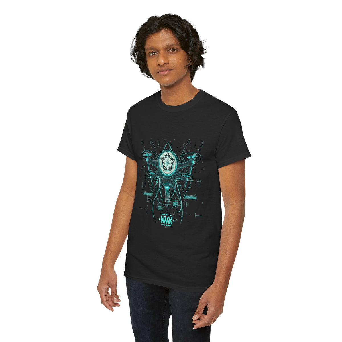 NVK ALIEN DRONE EMBLEM TEE™ — Futuristic Tech Graphic