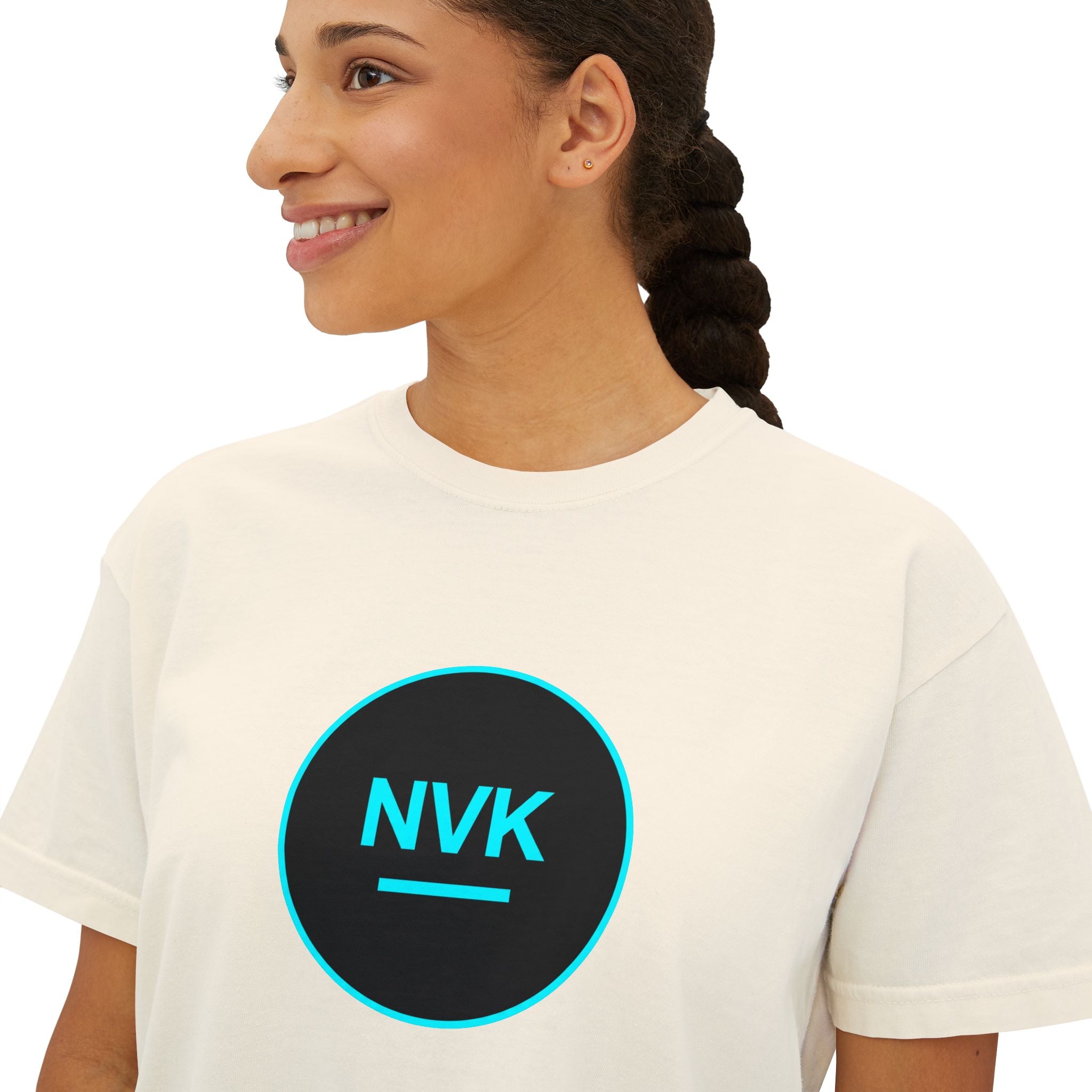 NVK CIRCLE BOXY TEE™ — Women's Minimalist Crop