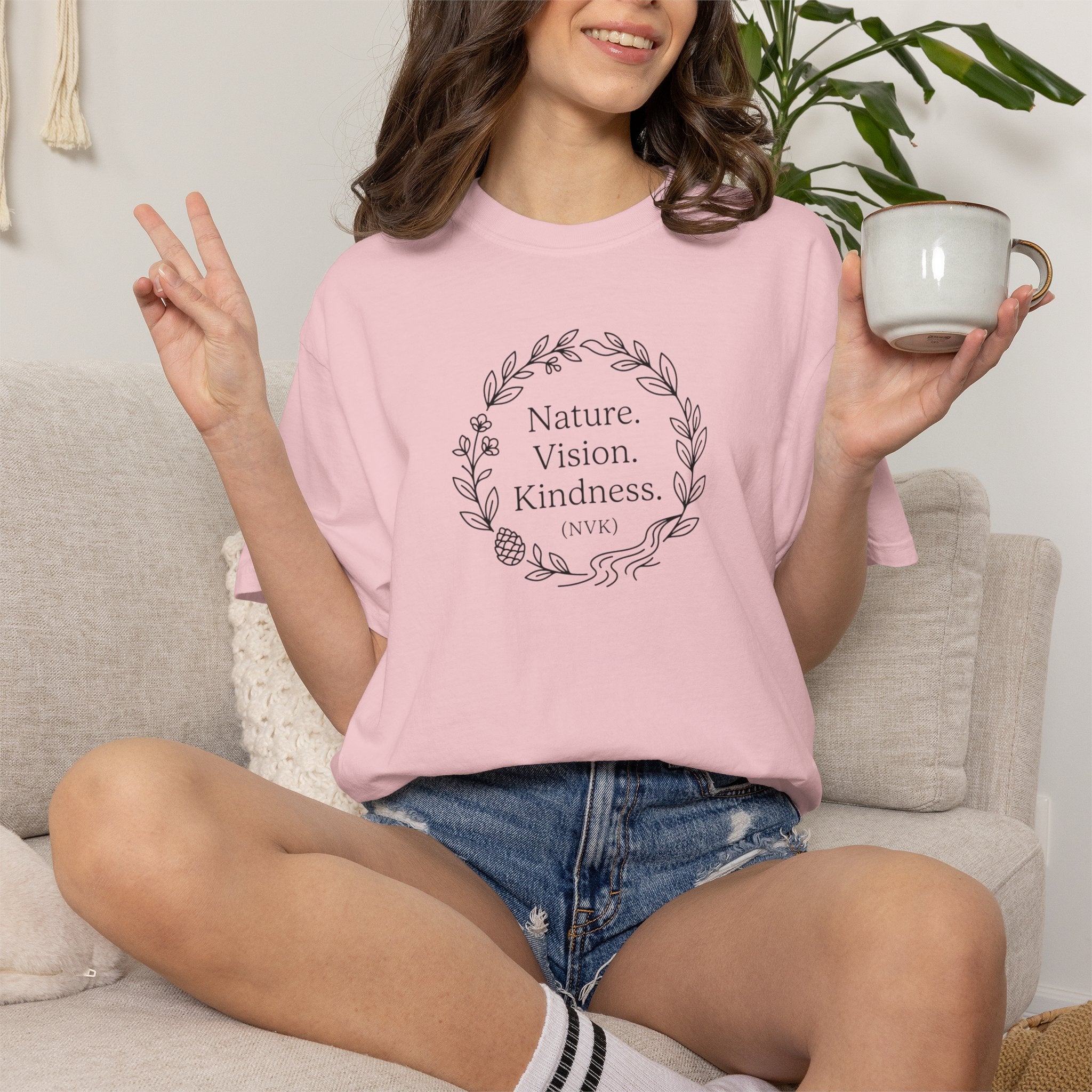 NVK NATURE VISION KINDNESS TEE™ — Floral Wreath Graphic