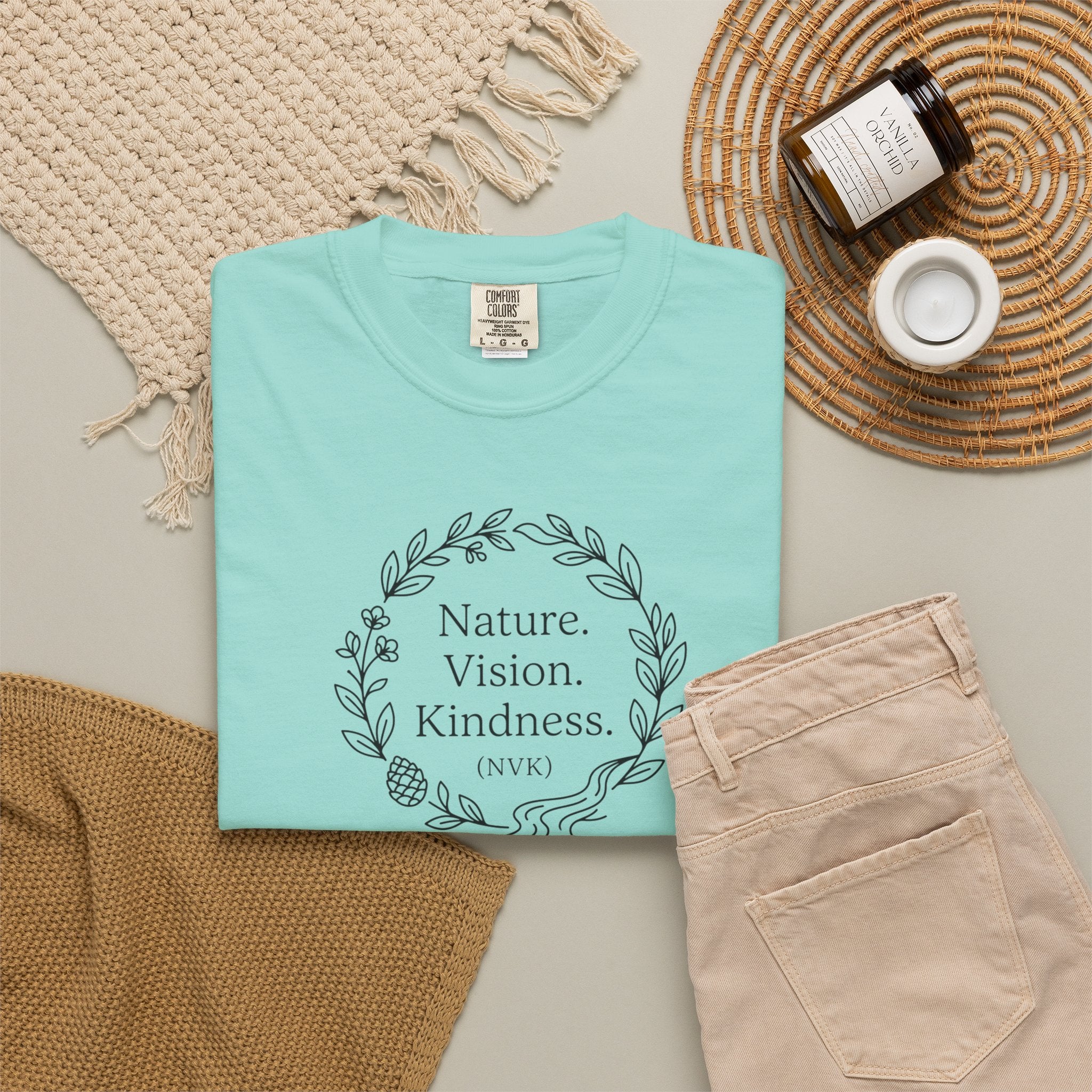 NVK NATURE VISION KINDNESS TEE™ — Floral Wreath Graphic