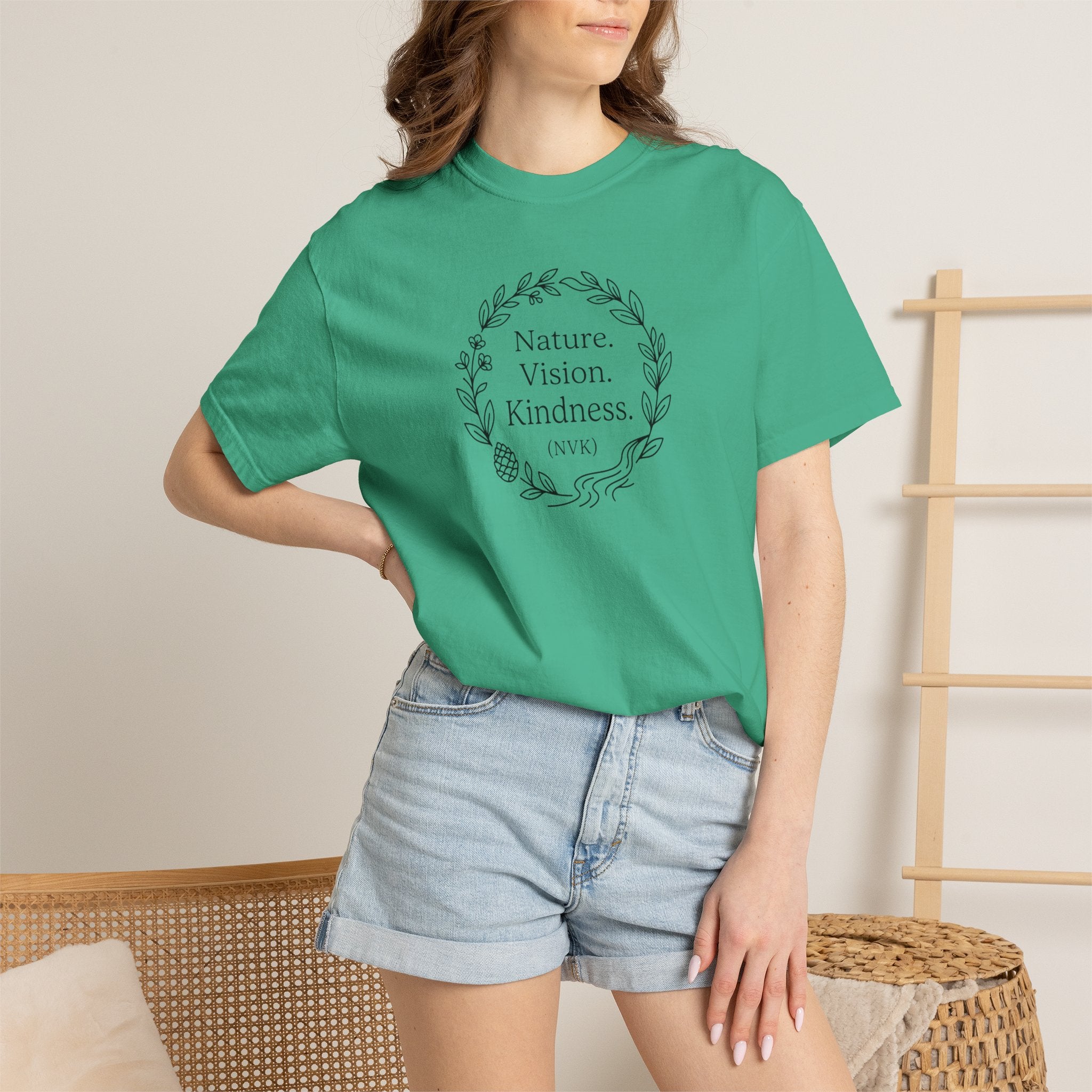 NVK NATURE VISION KINDNESS TEE™ — Floral Wreath Graphic