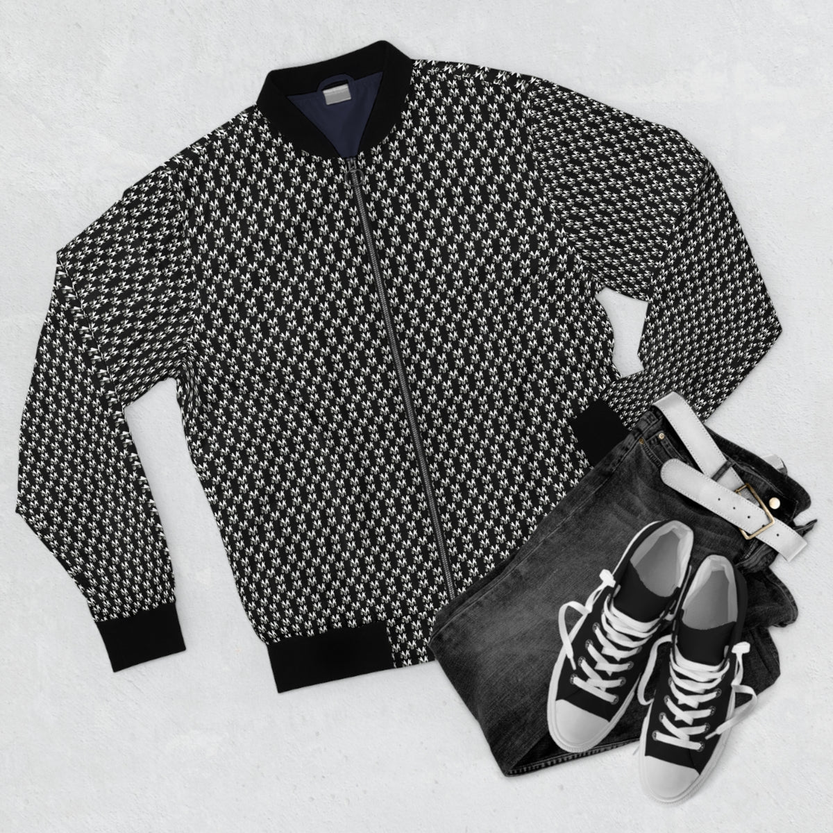 NVK HOUNDSTOOTH BOMBER JACKET™ — Men's AOP Outerwear
