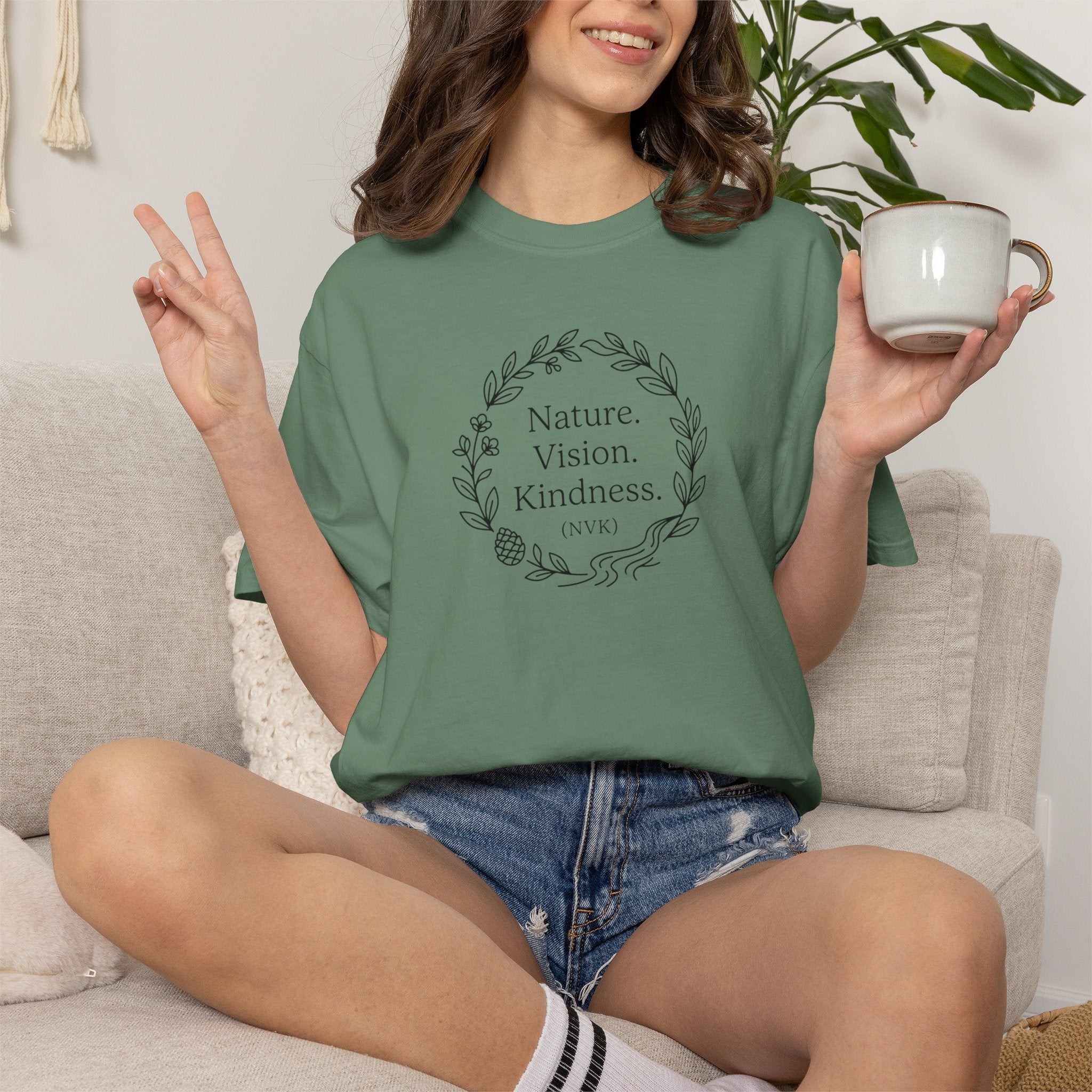 NVK NATURE VISION KINDNESS TEE™ — Floral Wreath Graphic