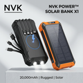 NVK POWER™ SOLAR BANK X1 | 20,000mAh Rugged Solar Power Bank