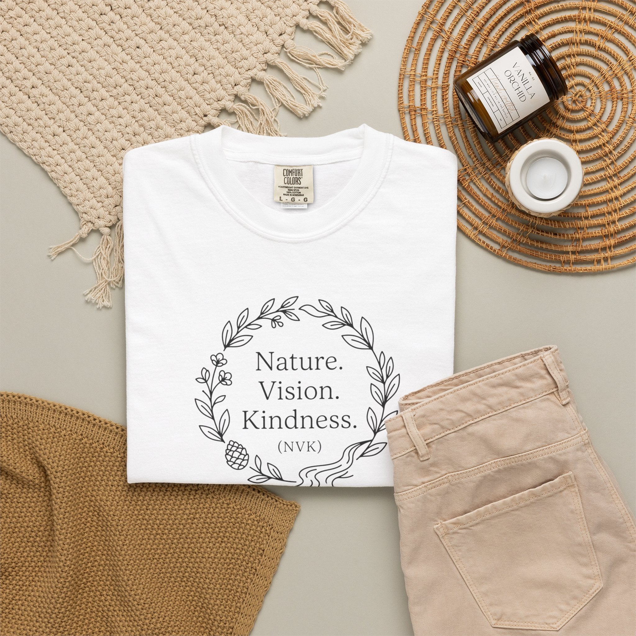 NVK NATURE VISION KINDNESS TEE™ — Floral Wreath Graphic