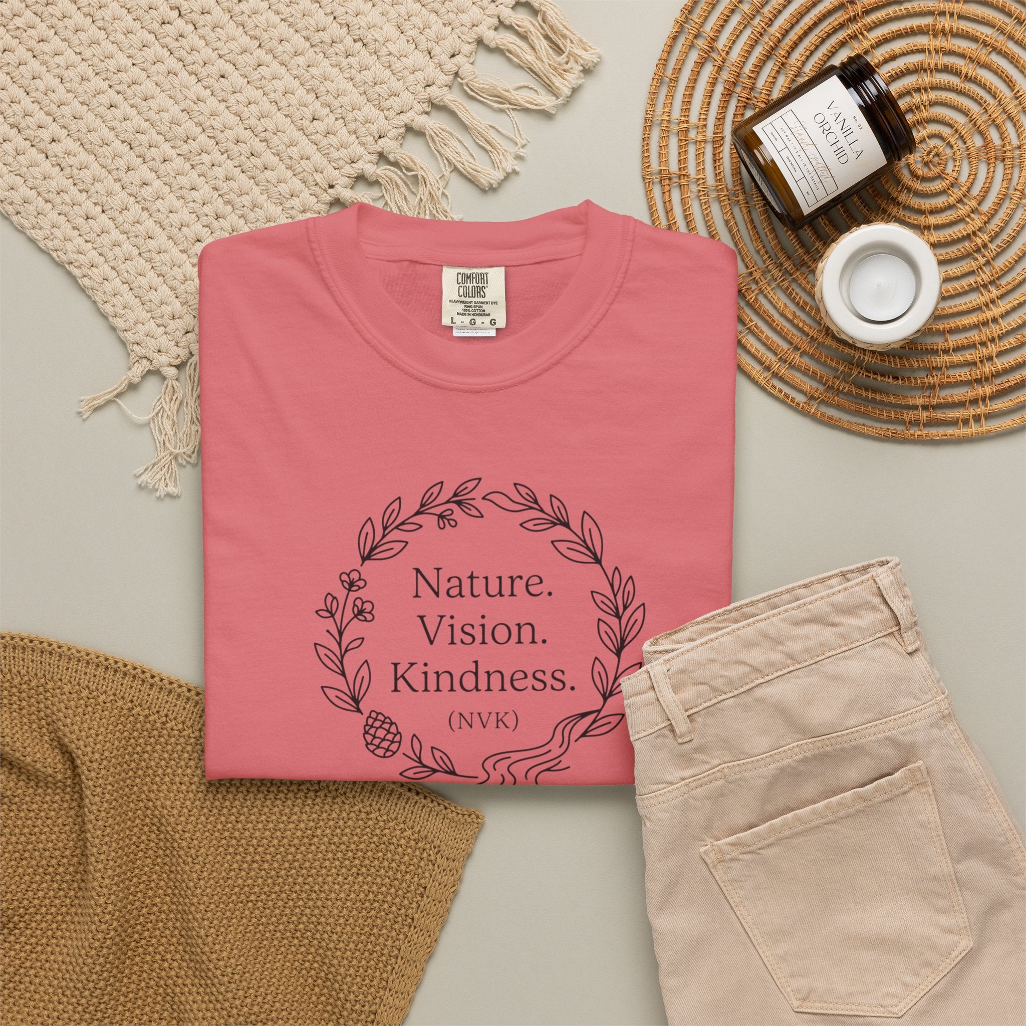 NVK NATURE VISION KINDNESS TEE™ — Floral Wreath Graphic