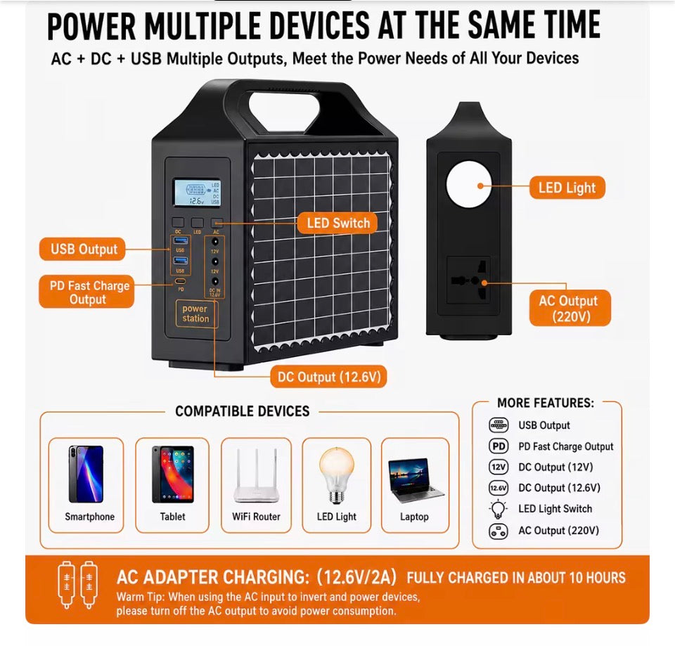 NVK POWER™ Portable Solar Power Station (200W Pro)