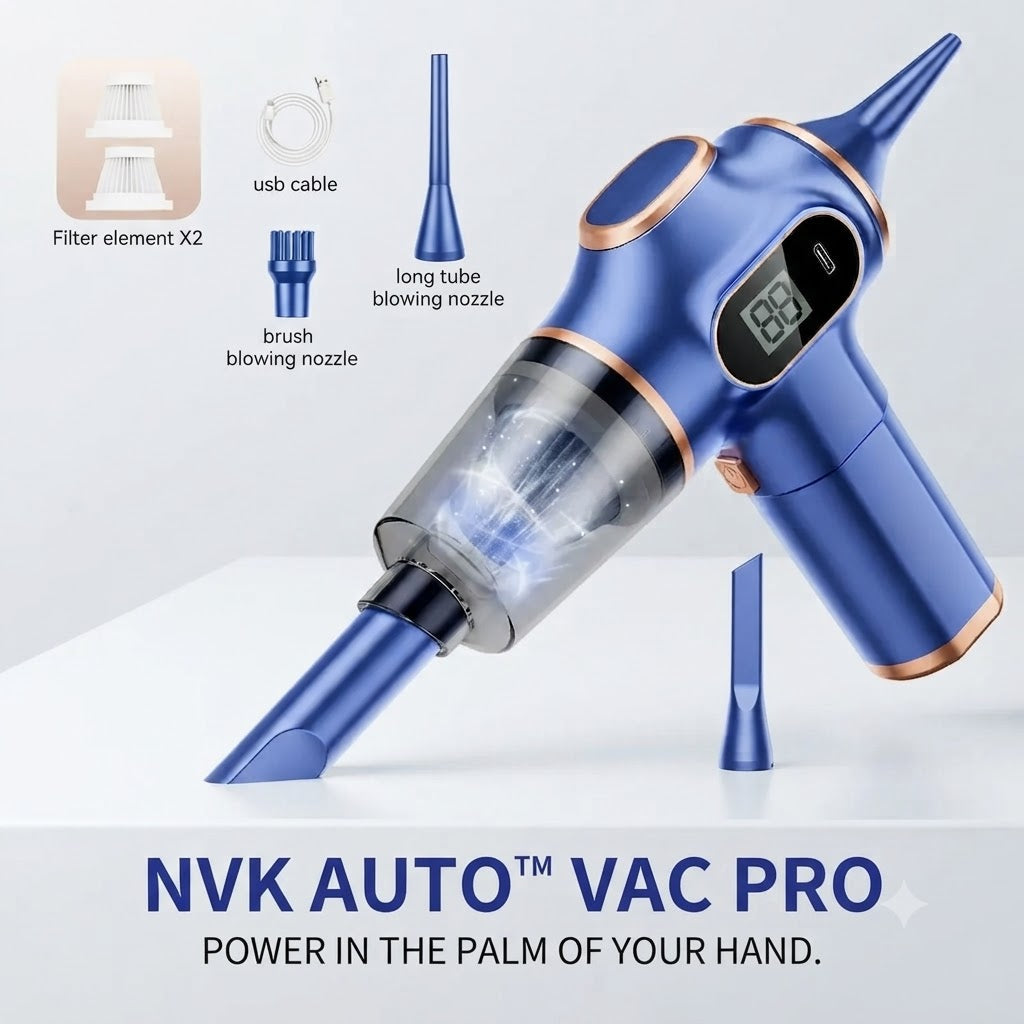 NVK AUTO™ VAC PRO | Portable Cordless Vacuum